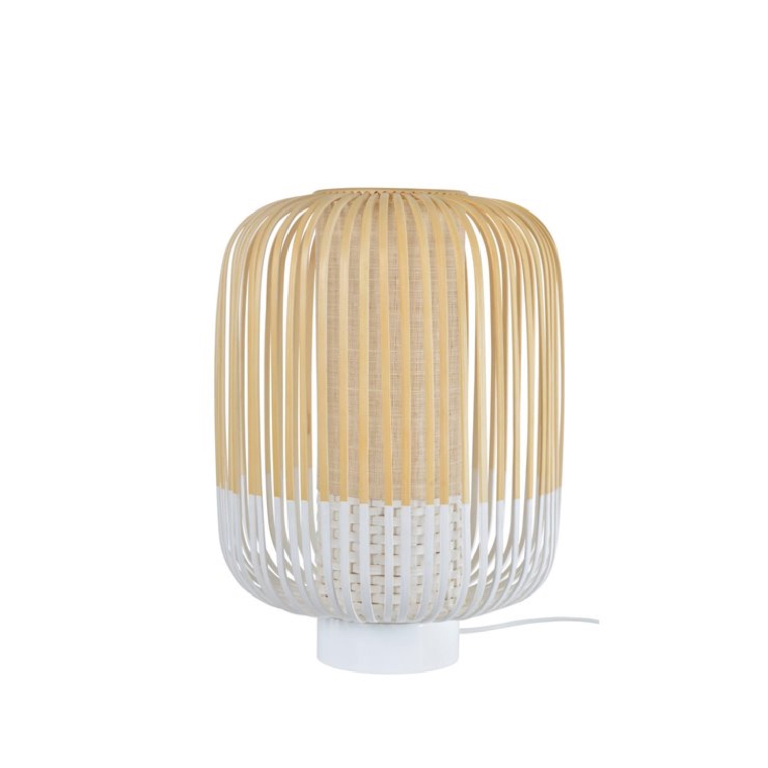 Lampe à poser bambou blanc H39cm Lampe à poser bambou blanc H39cm