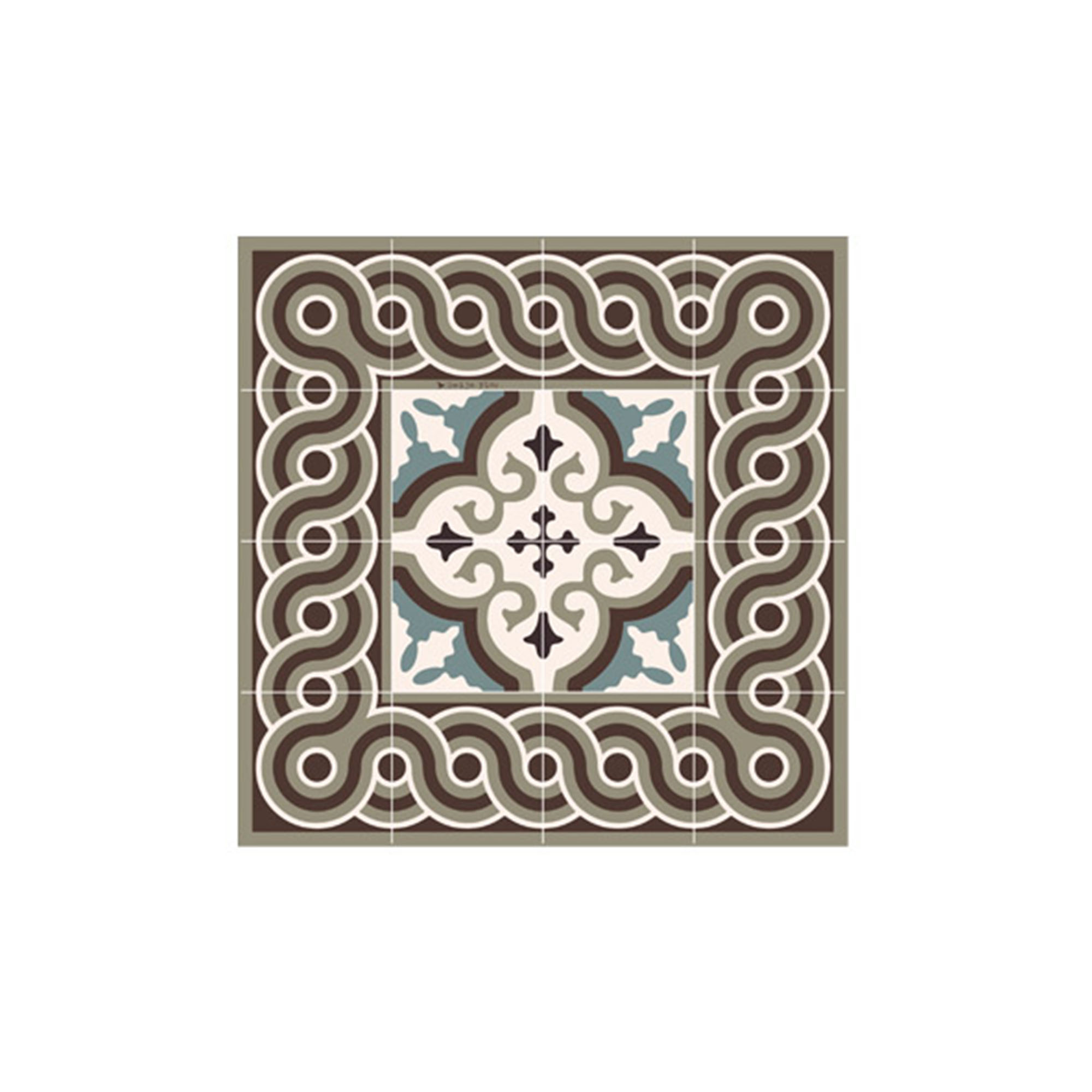 Dessous de plat en mdf carreau ciment bleu 20x20
