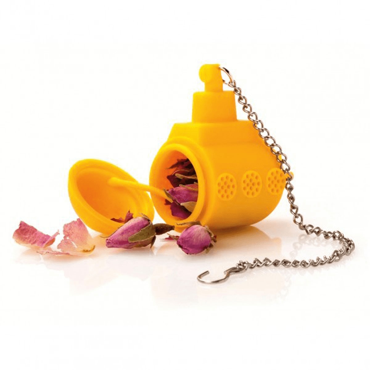 Boule à thé en silicone jaune sous marin (photo) Boule à thé en silicone jaune sous marin