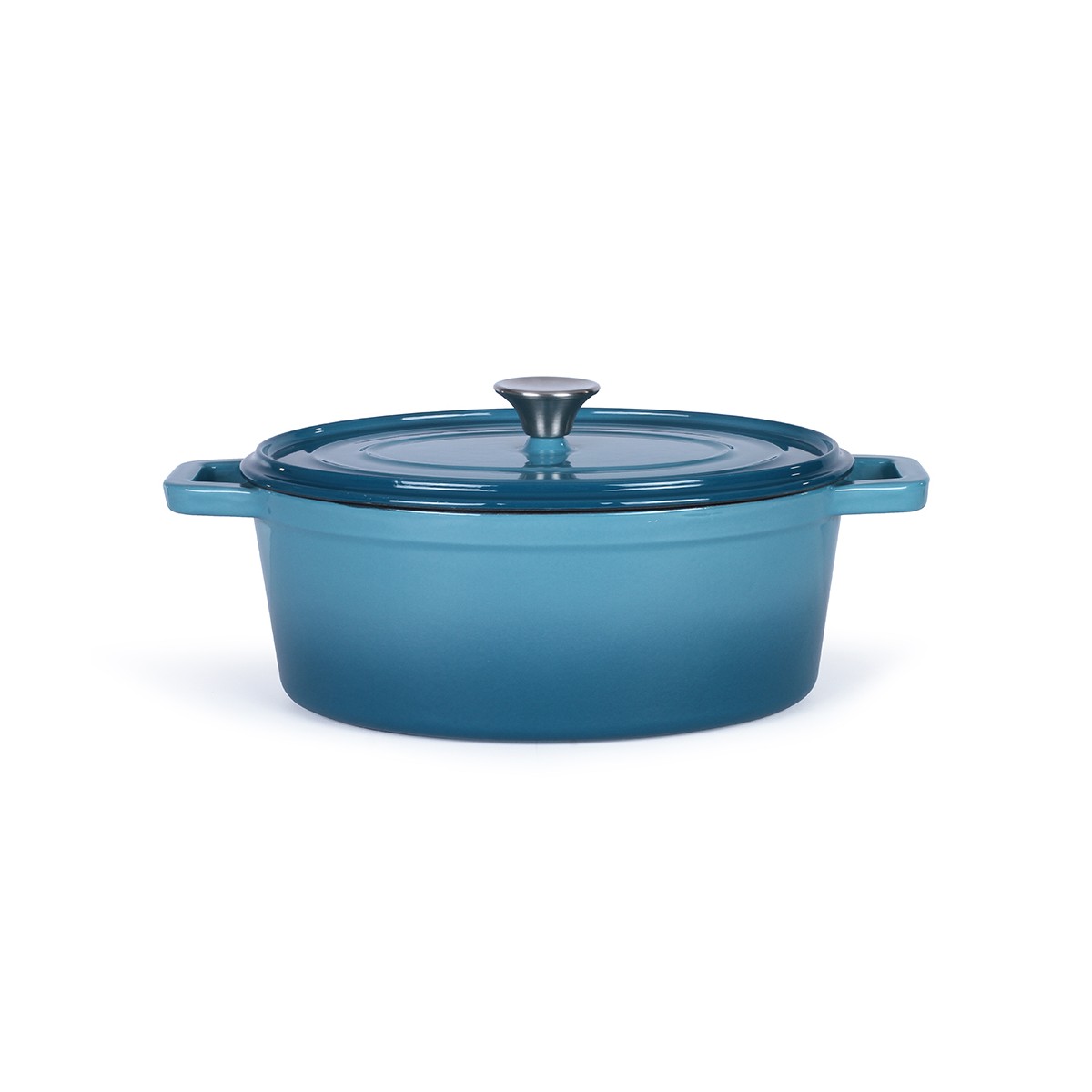 Cocotte ovale en émail bleu Cocotte ovale en émail bleu