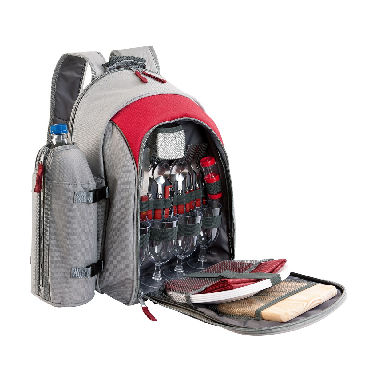 Sac à dos pique-nique 4 personnes en polyester rouge (photo) Sac à dos pique-nique 4 personnes en polyester rouge