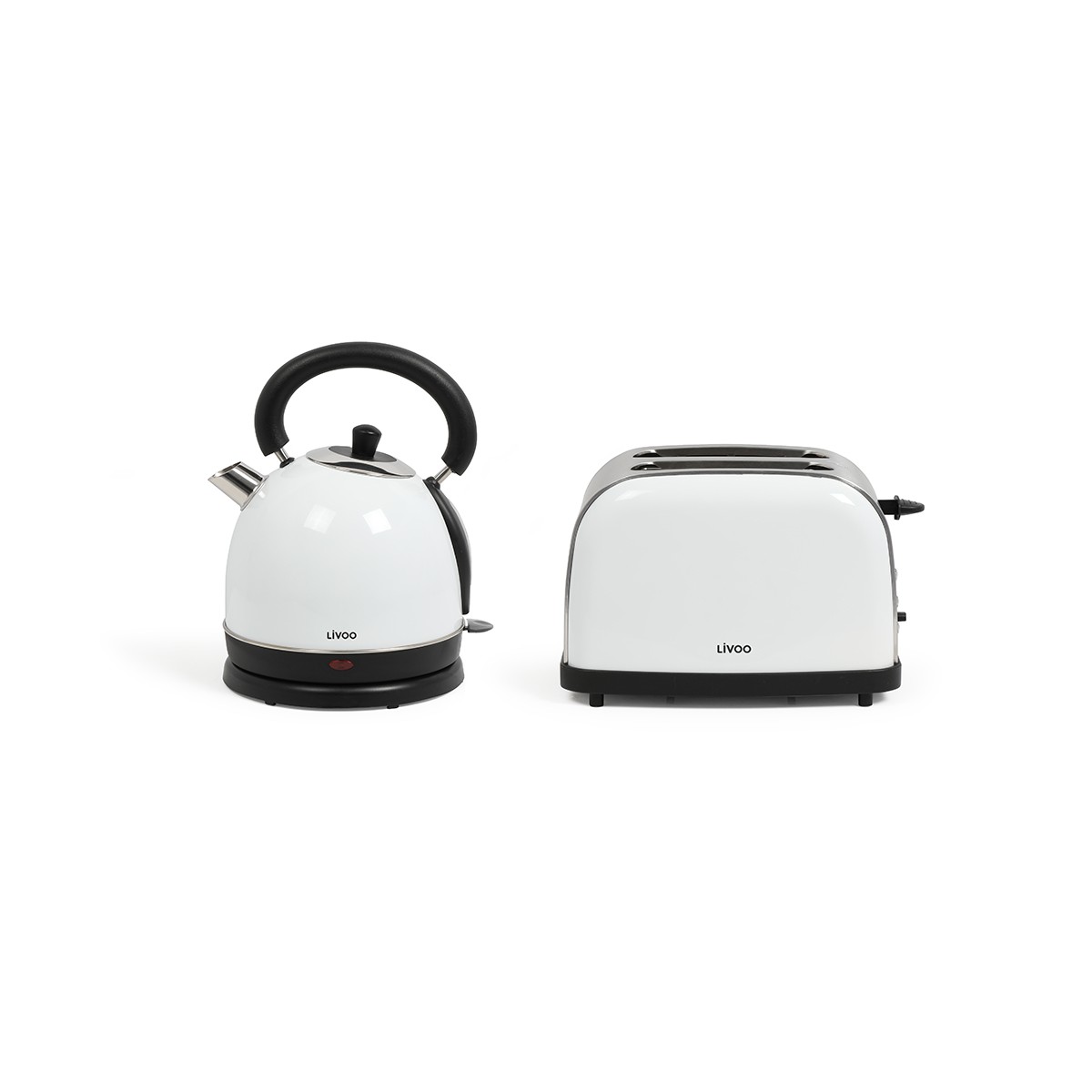 Set petit déjeuner vintage en acier inoxydable blanc Set petit déjeuner vintage en acier inoxydable blanc