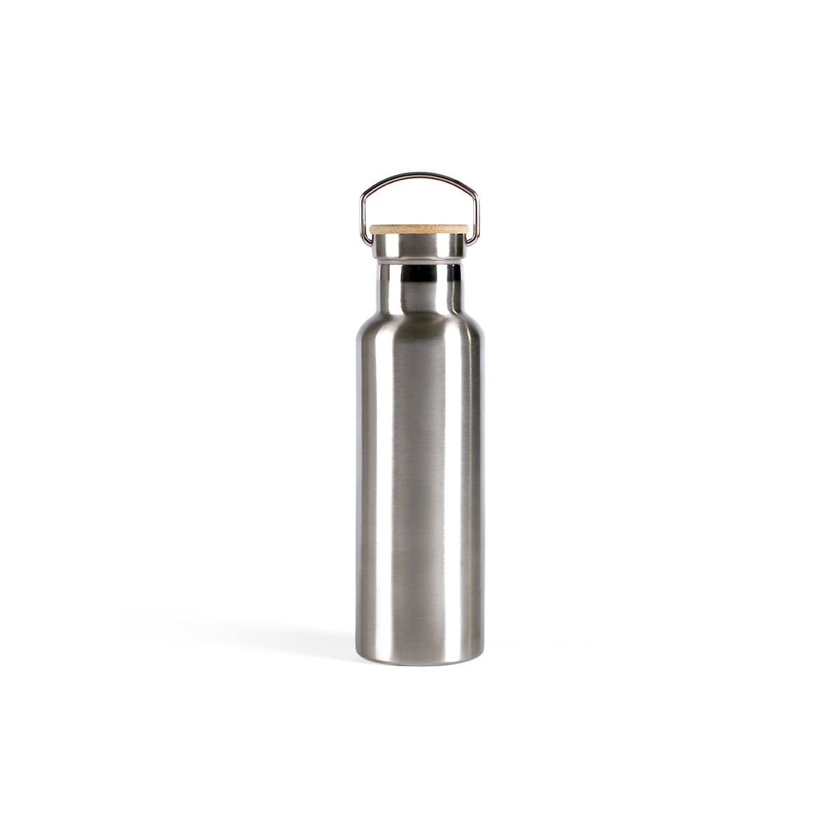 Bouteille isotherme en acier inoxydable gris (photo) Bouteille isotherme en acier inoxydable gris