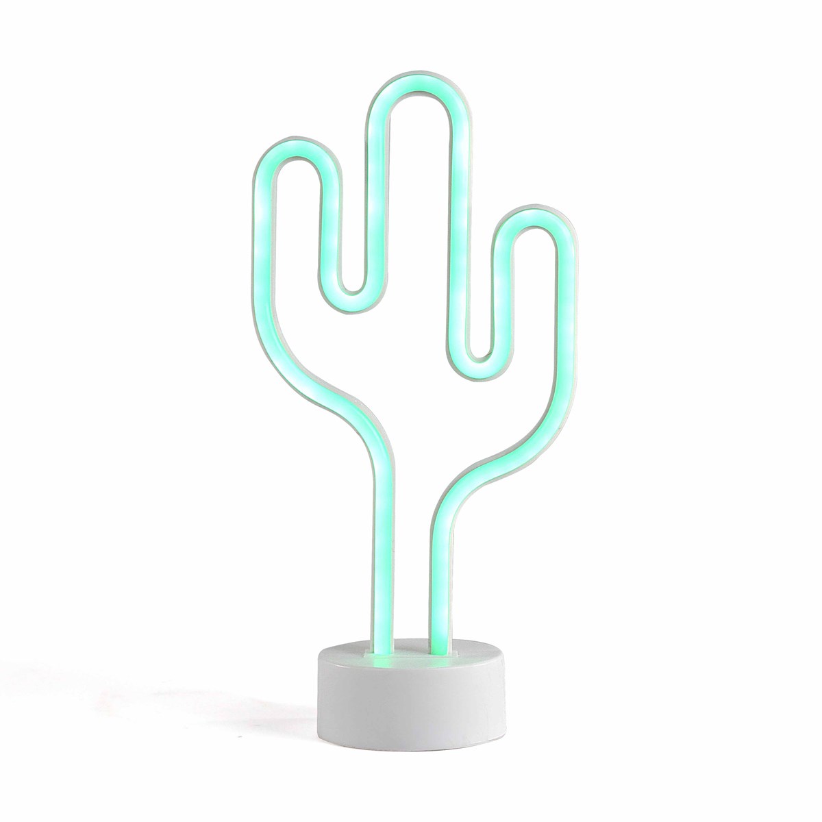 Lampe neon cactus en plastique blanc Lampe neon cactus en plastique blanc