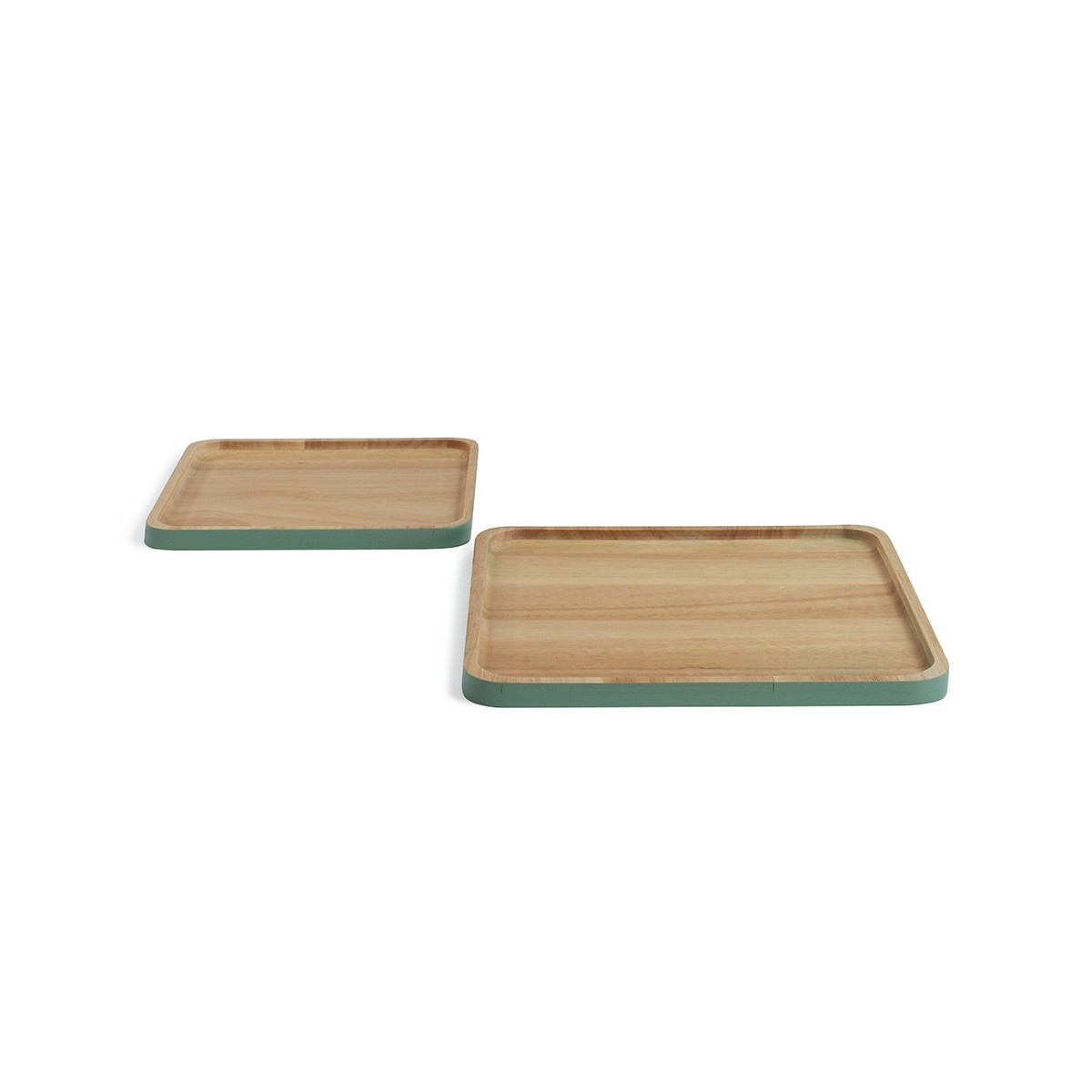Set de 2 plateaux en bois beige