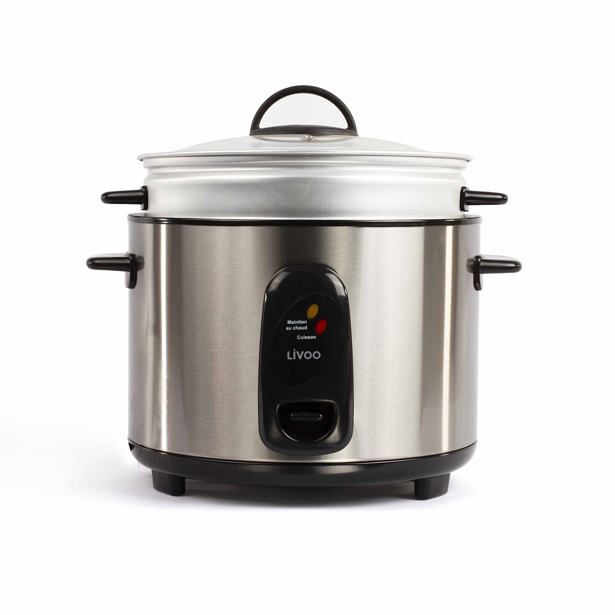 Cuiseur à riz et vapeur 2,8L en acier inoxydable gris Cuiseur à riz et vapeur 2,8L en acier inoxydable gris