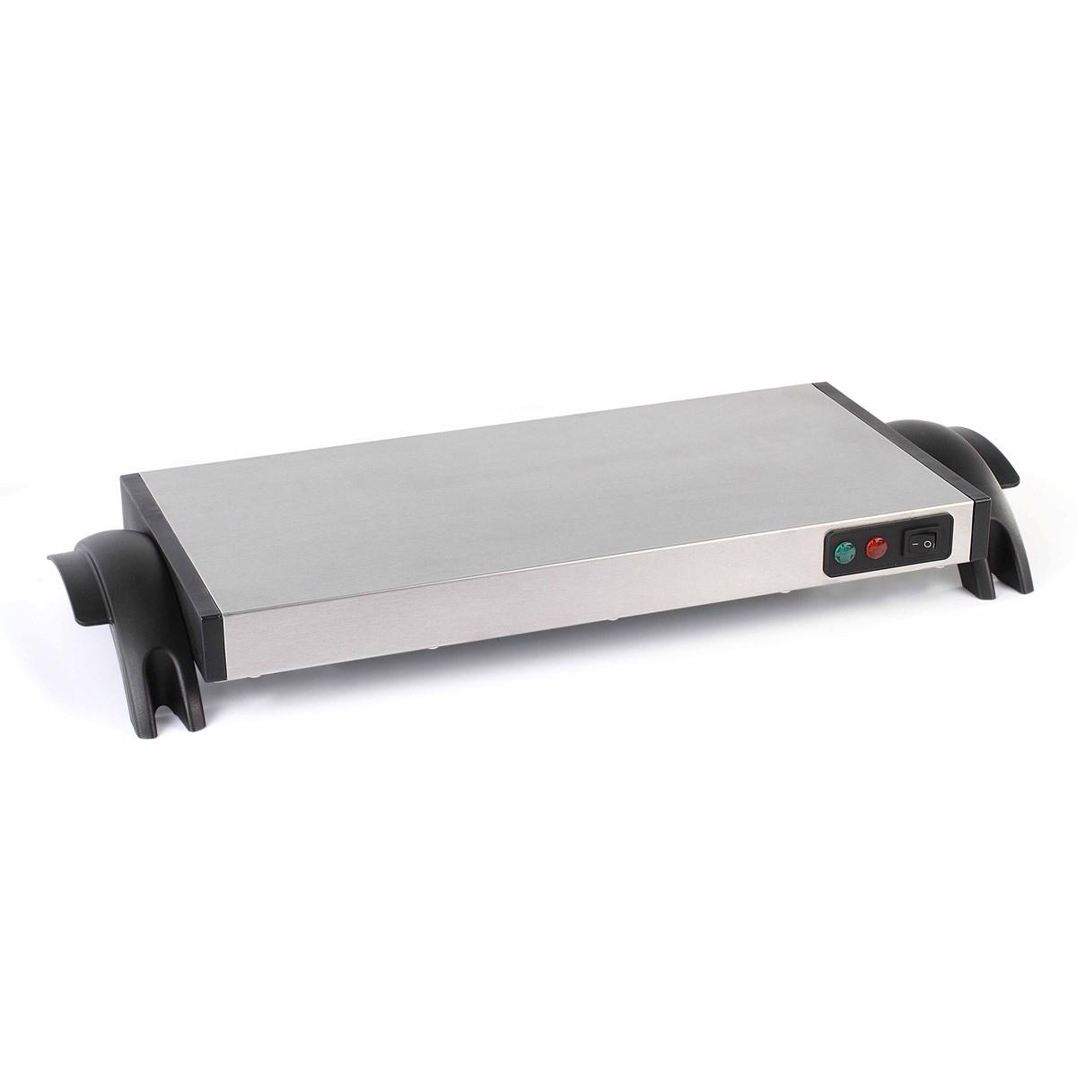 Chauffe plat sans fil en acier inoxydable gris Chauffe plat sans fil en acier inoxydable gris