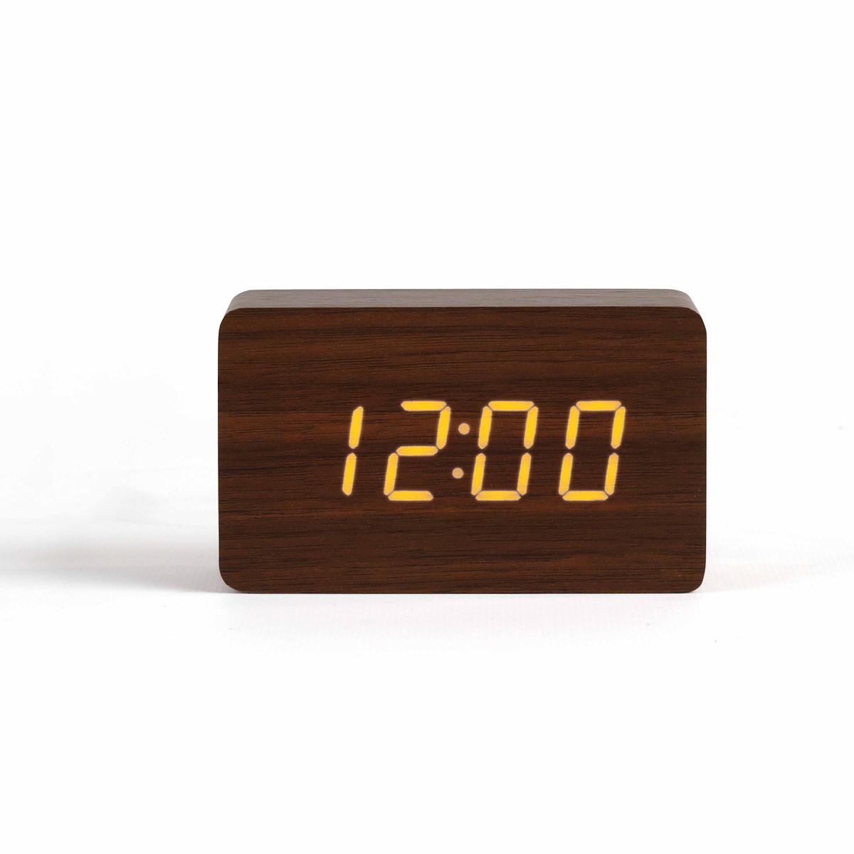 Horloge digitale aspect bois clair en plastique marron Horloge digitale aspect bois clair en plastique marron