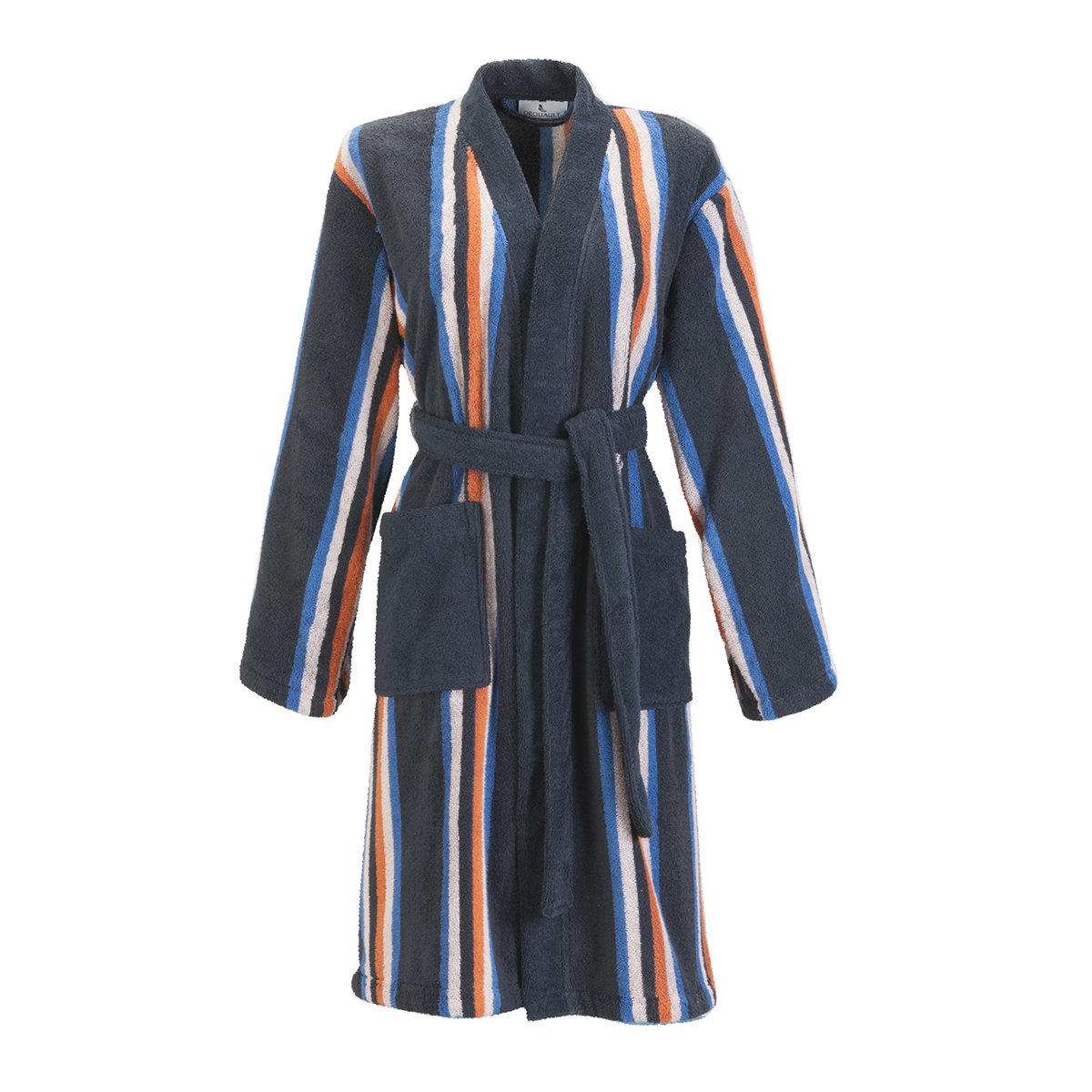 Peignoir coton s bleu foncé rayé (photo) Peignoir coton s bleu foncé rayé