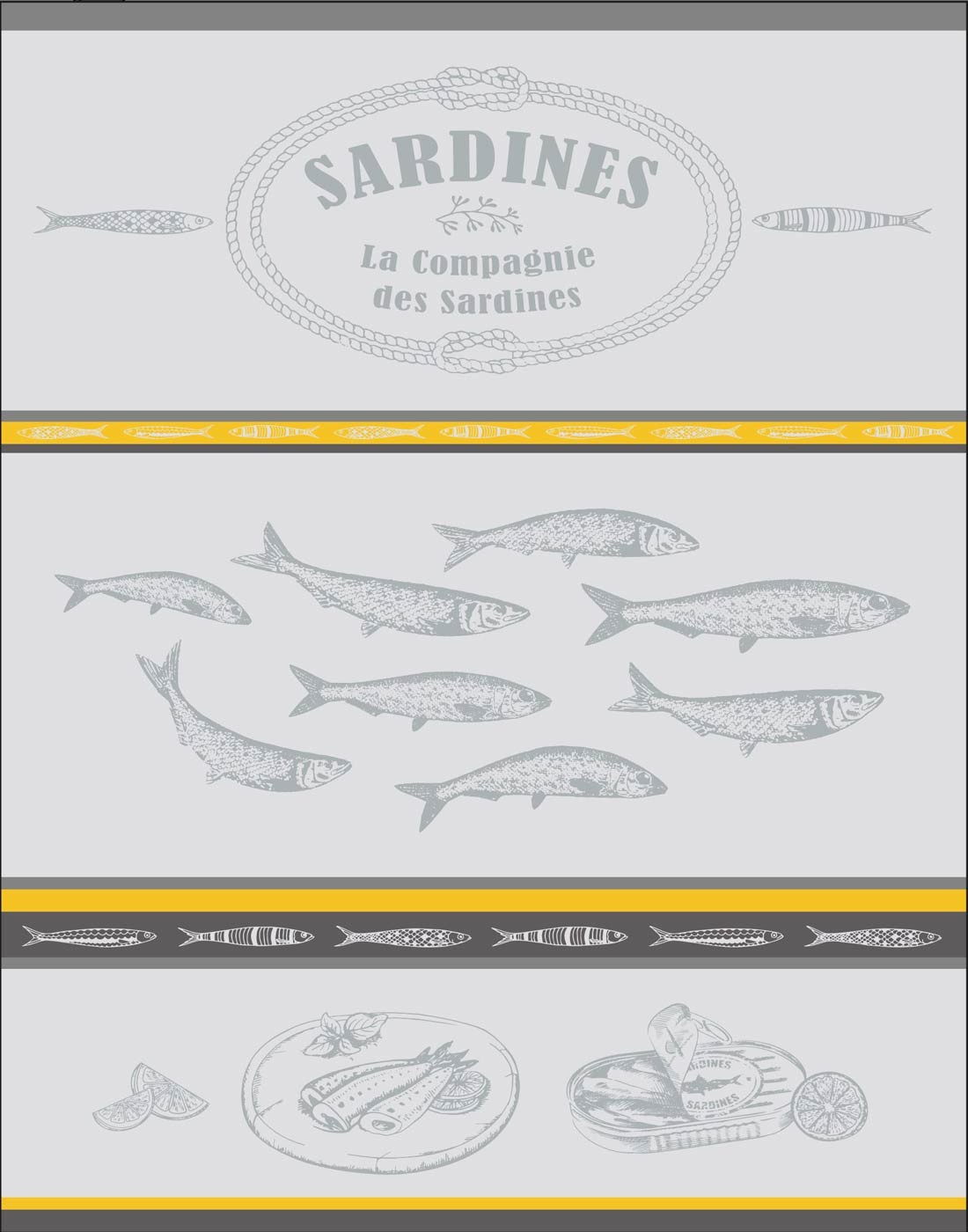 Torchon en coton gris 50x70 Torchon en coton gris 50x70