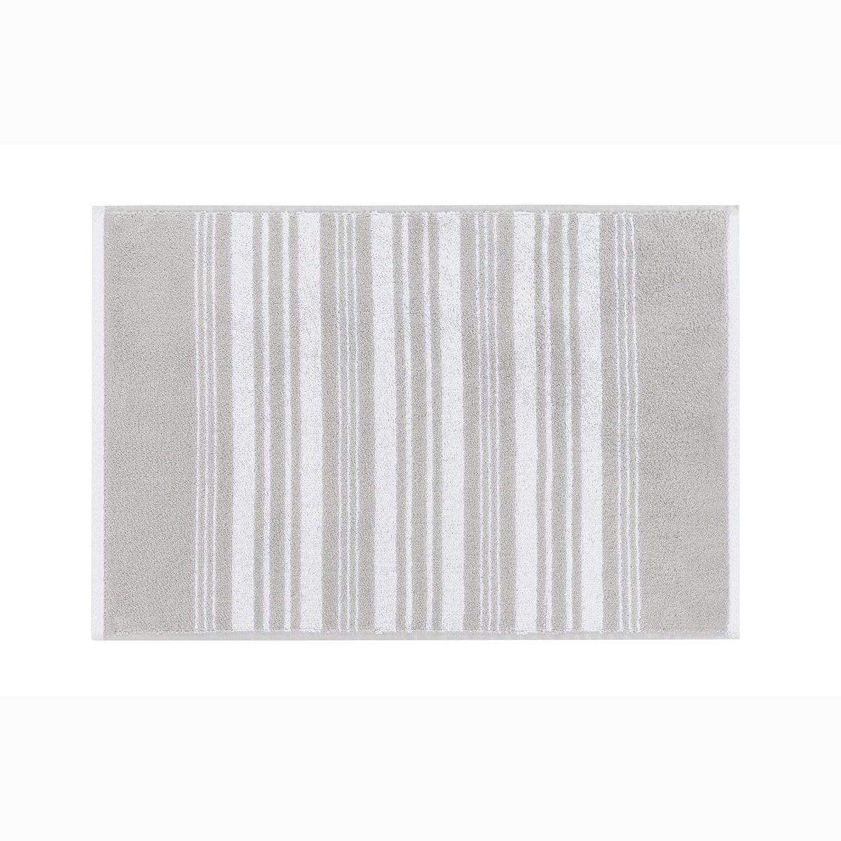 Serviette invite coton 40x60 cm gris clair rayé