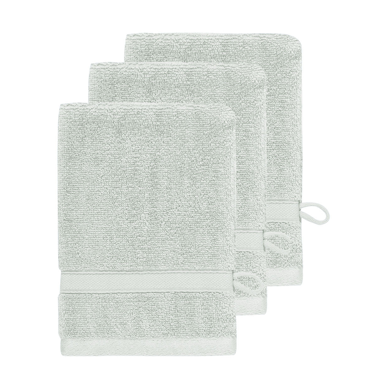 Lot de 3 gants de toilette 600 gr/m² glacier 16x22 cm Lot de 3 gants de toilette 600 gr/m² glacier 16x22 cm