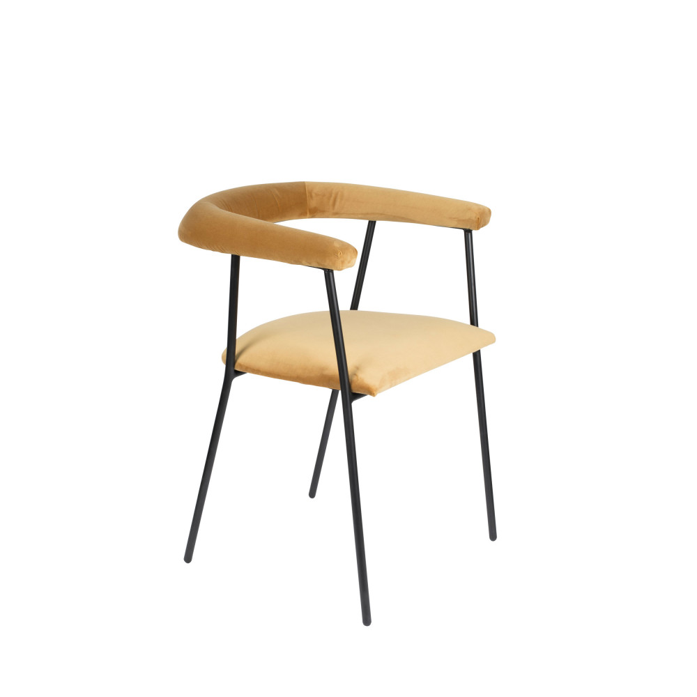 Fauteuil de table en velours or Fauteuil de table en velours or