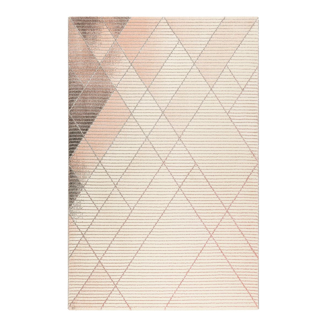 Tapis géométrique design en polyester rose 80x150 Tapis géométrique design en polyester rose 80x150