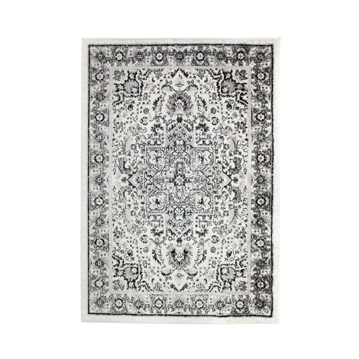 Tapis imprimé médaillon vintage blanc crème 133x190 Tapis imprimé médaillon vintage blanc crème 133x190