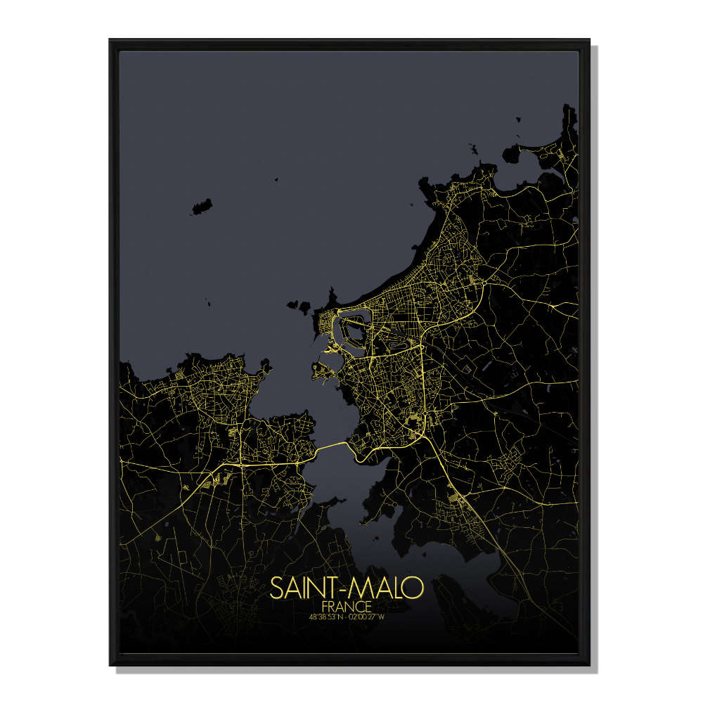 ST MALO - Carte City Map Nuit ST MALO - Carte City Map Nuit