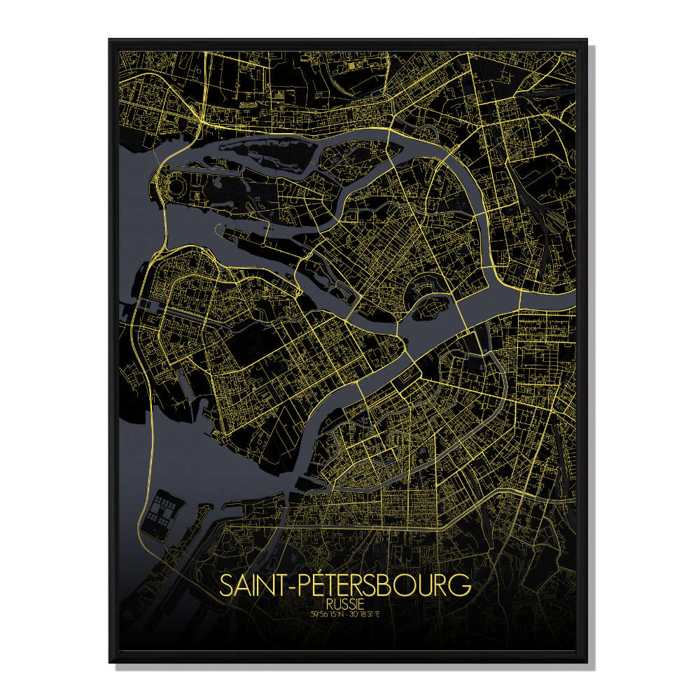 ST PETERSBOURG - Carte City Map Nuit ST PETERSBOURG - Carte City Map Nuit