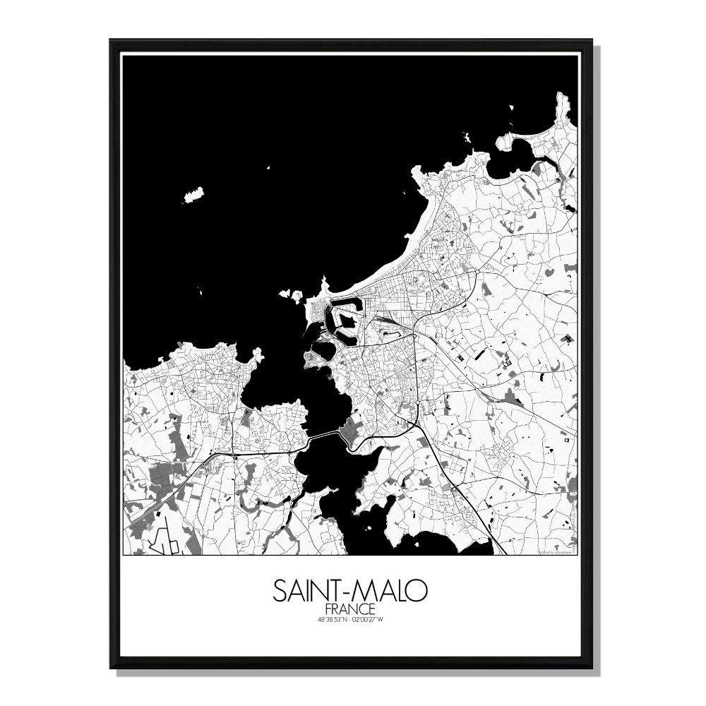 ST MALO - Carte City Map N&B ST MALO - Carte City Map N&B