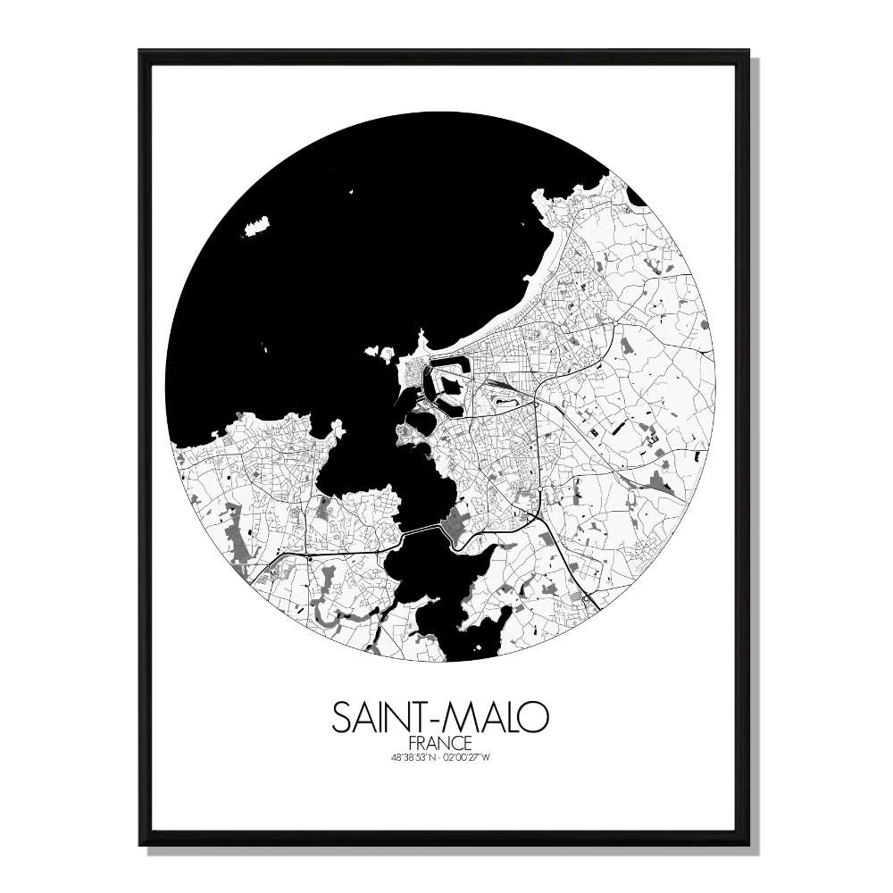 ST MALO - Carte City Map Rond ST MALO - Carte City Map Rond