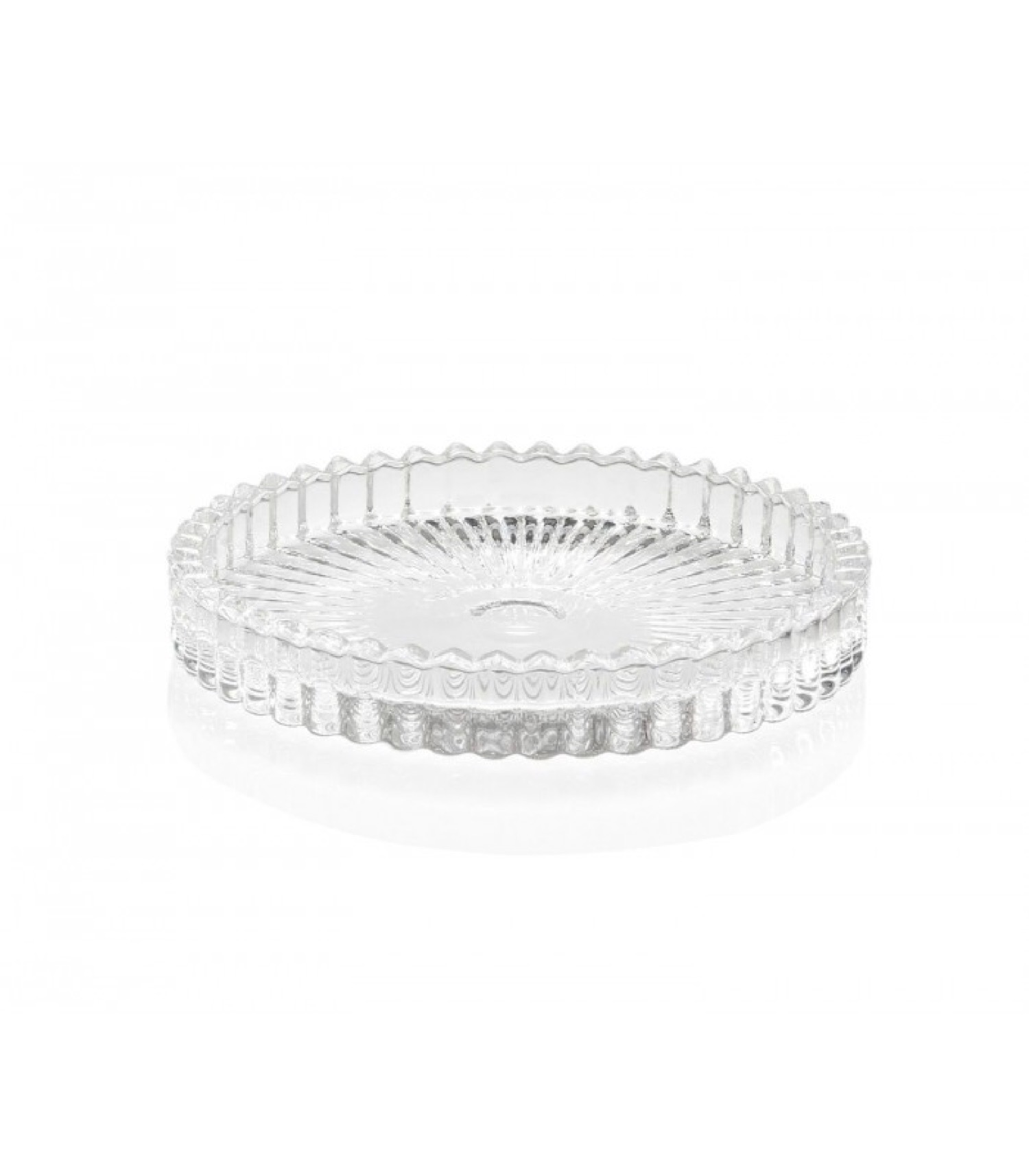 Plateau bougie rond en verre taillé D10cm (photo) Plateau bougie rond en verre taillé D10cm