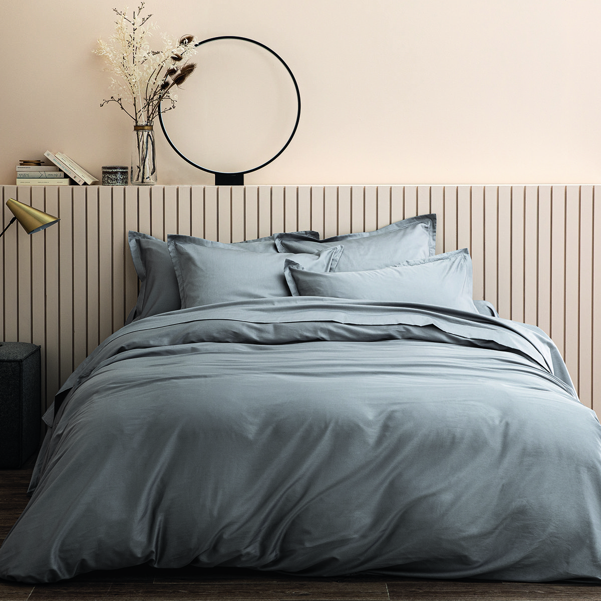 Housse de couette coton argent 140x200 cm