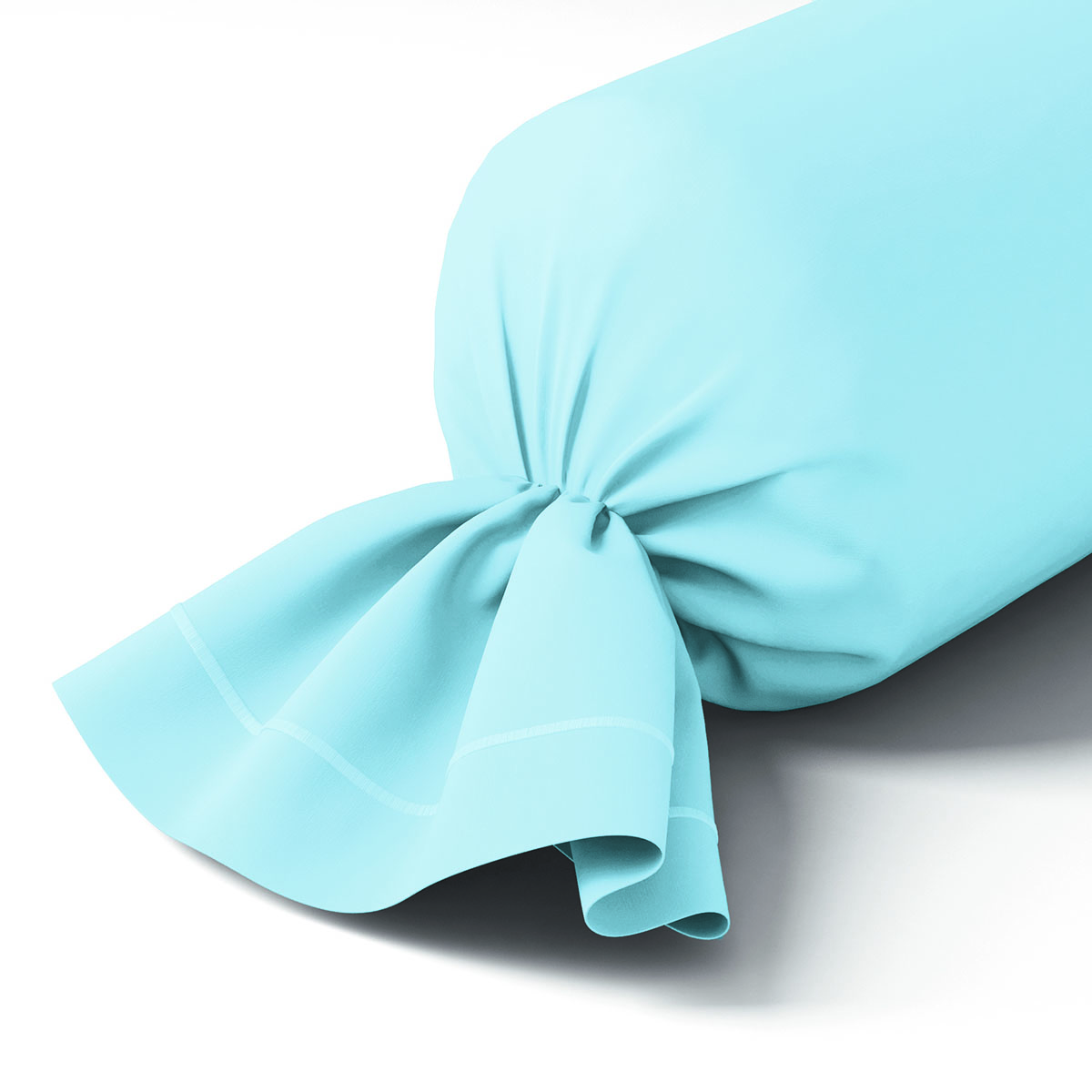 Taie de traversin coton 43x210 cm azur Taie de traversin coton 43x210 cm azur