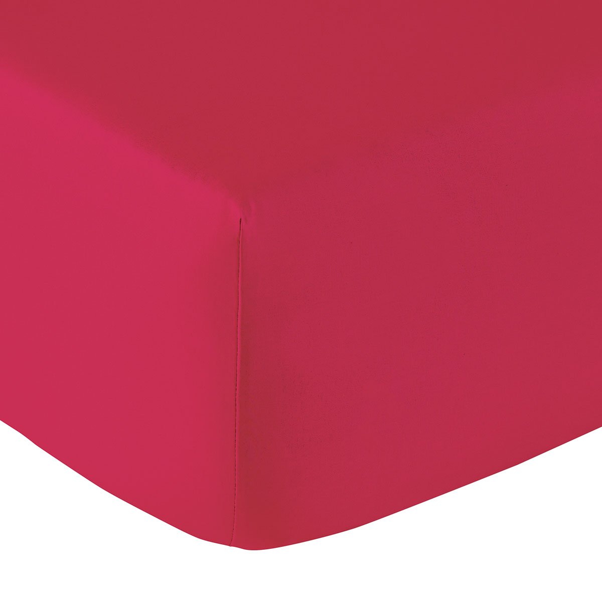 Drap housse coton framboise 180x200 cm