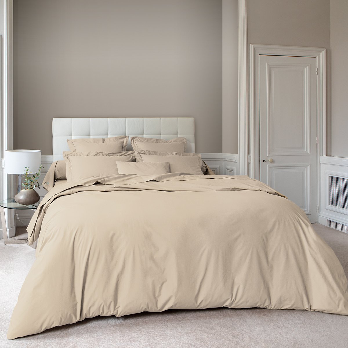 Housse de couette coton 260x240 cm grège Housse de couette coton 260x240 cm grège