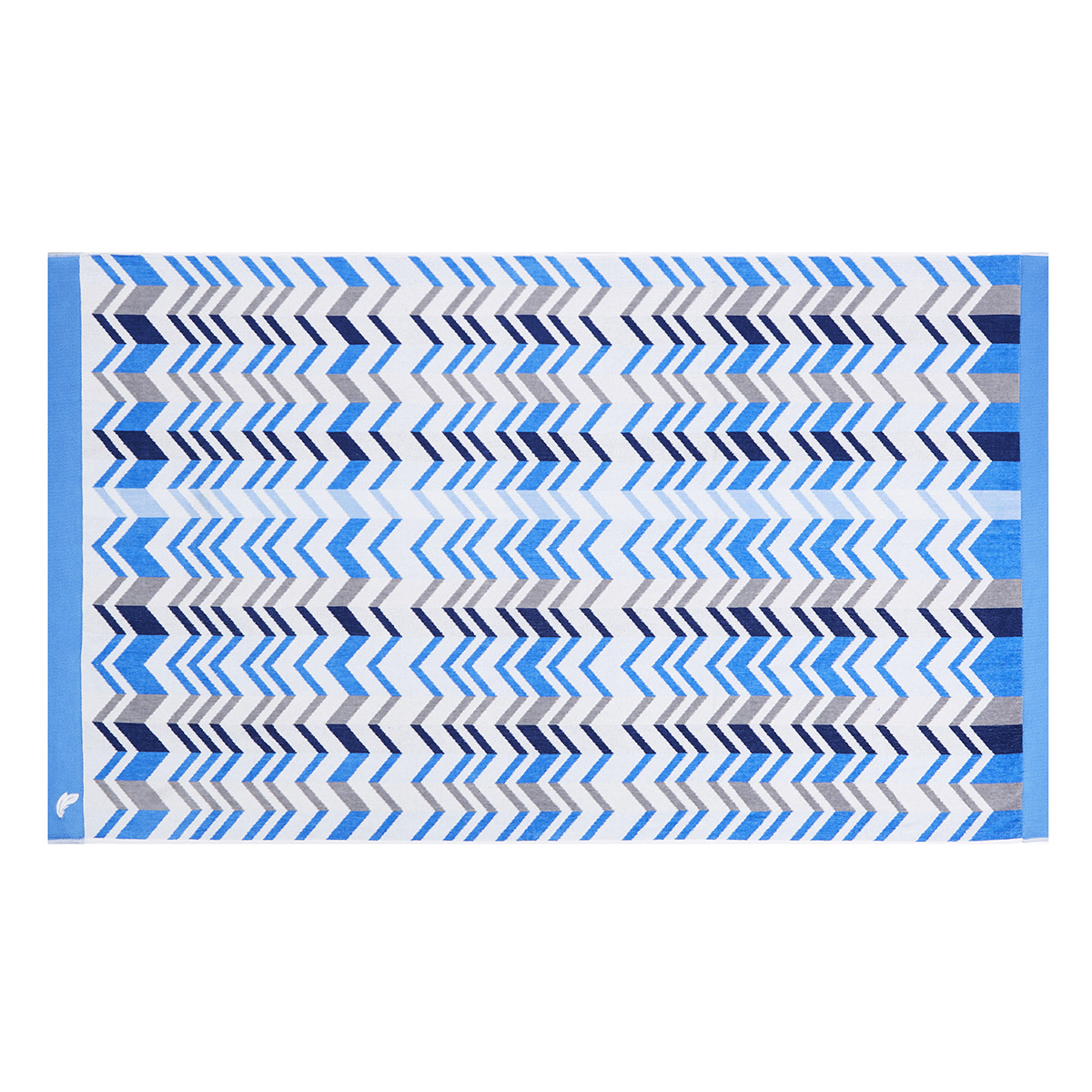 Drap de plage coton 100x180 cm bleu clair rayé