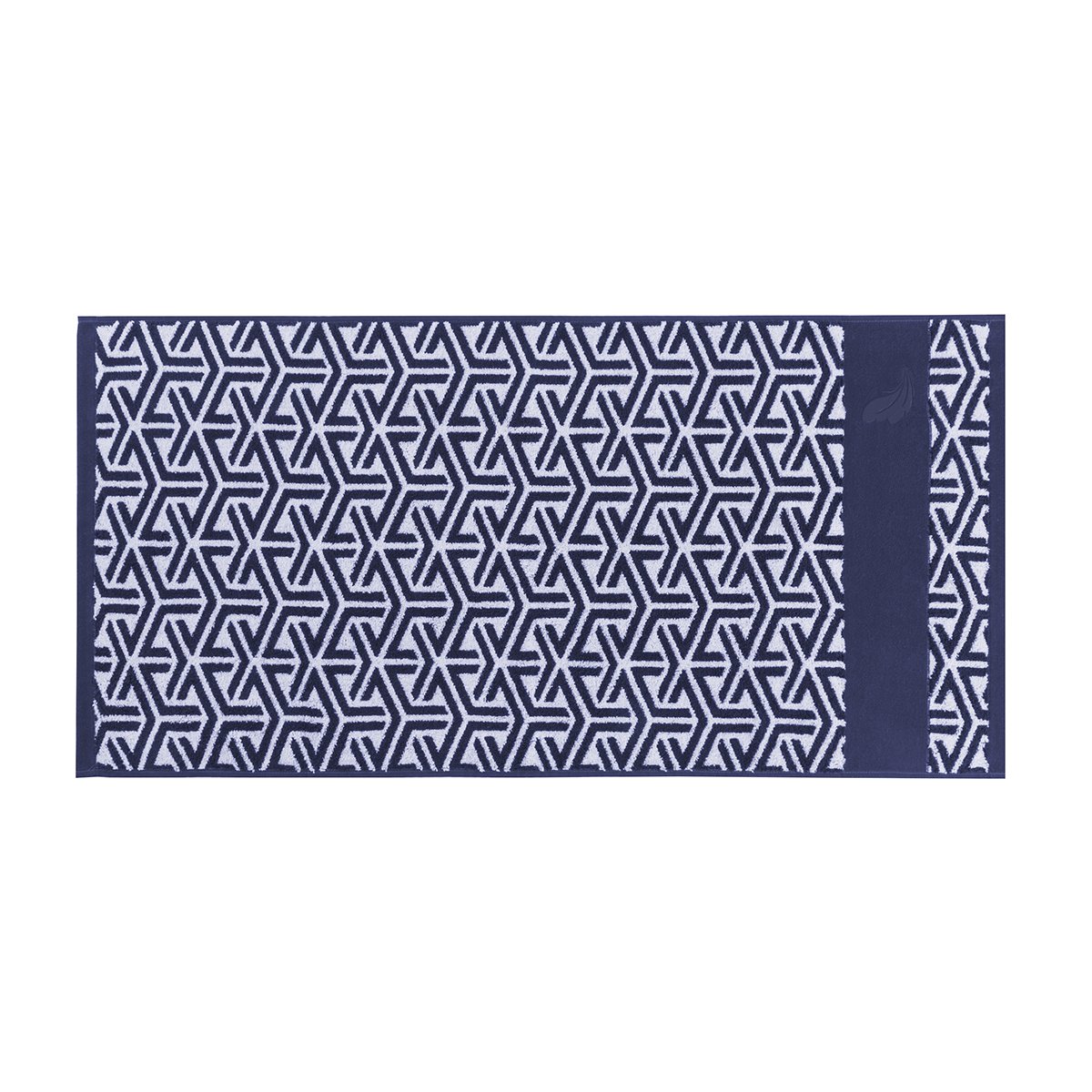 serviette coton bleu foncé imprimé 50x100 cm