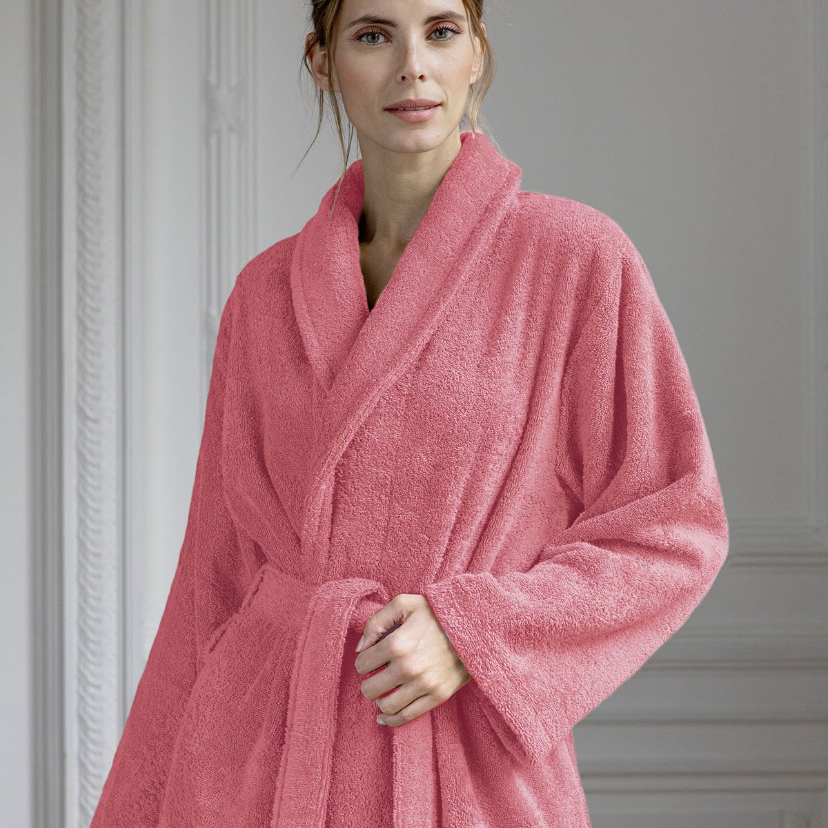 Peignoir coton s glaïeul (photo) Peignoir coton s glaïeul