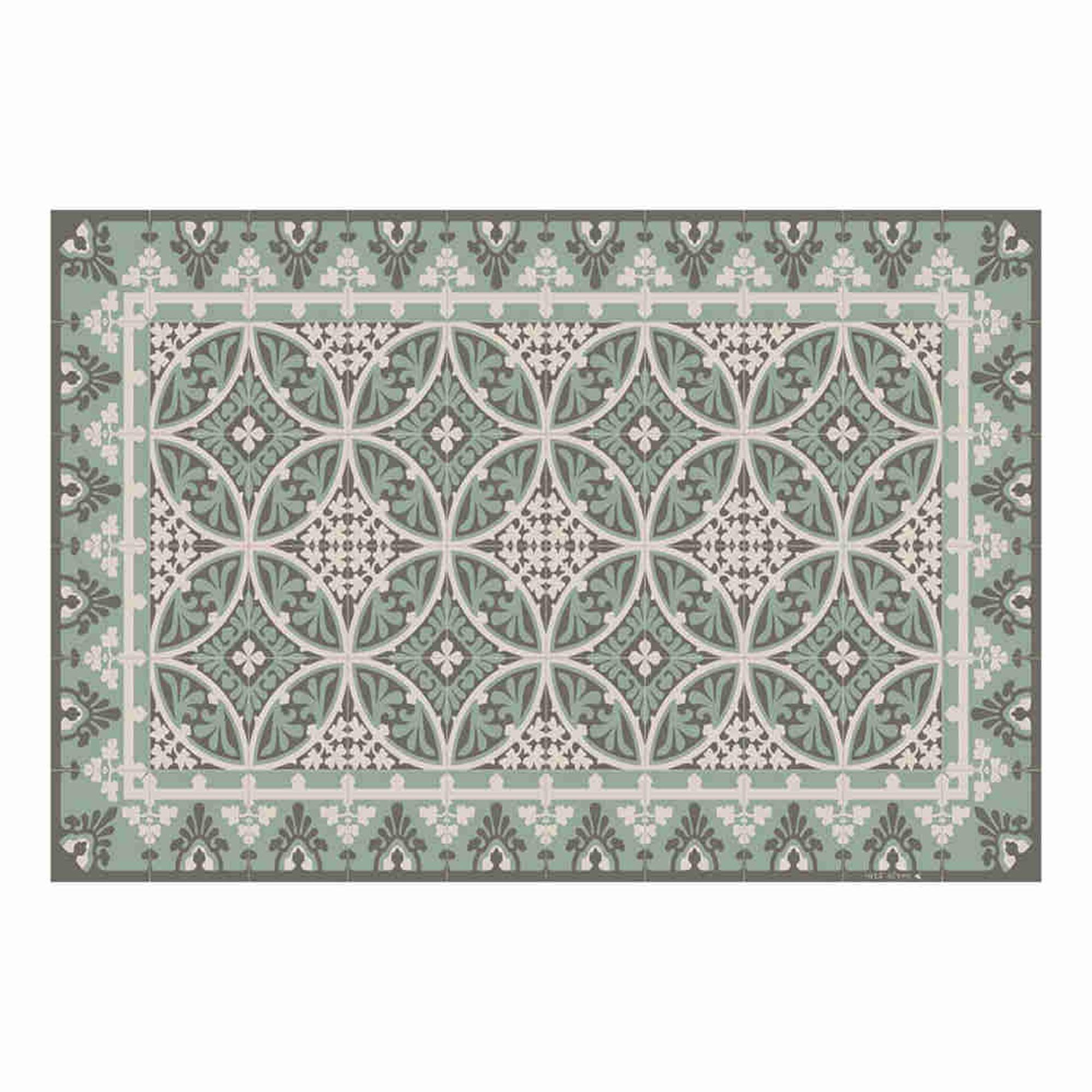 Tapis en vinyle motifs carreaux de ciment vert 70x180 Tapis en vinyle motifs carreaux de ciment vert 70x180