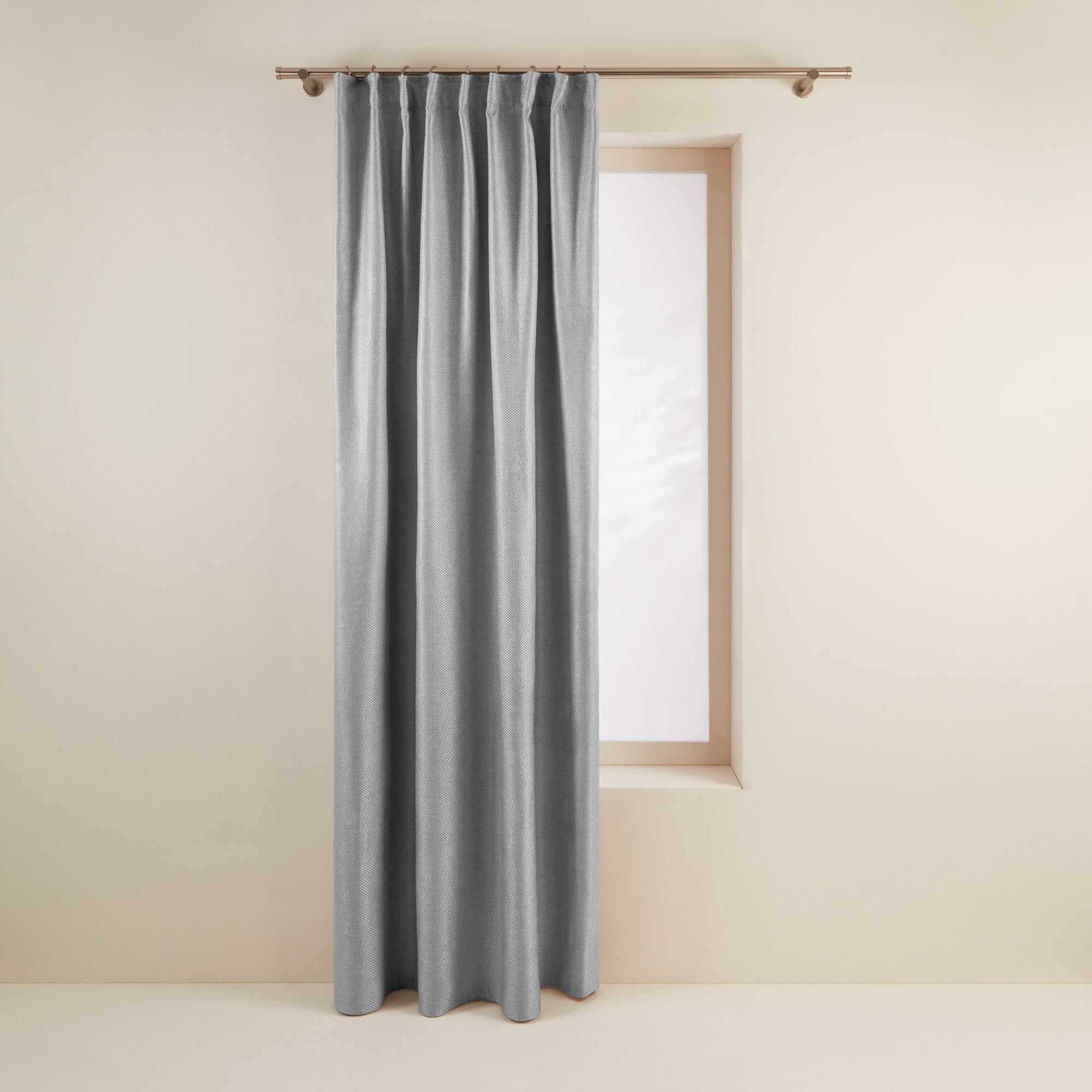 Rideau à ruban fronceur 145x220 cm Gris perle Rideau à ruban fronceur 145x220 cm Gris perle