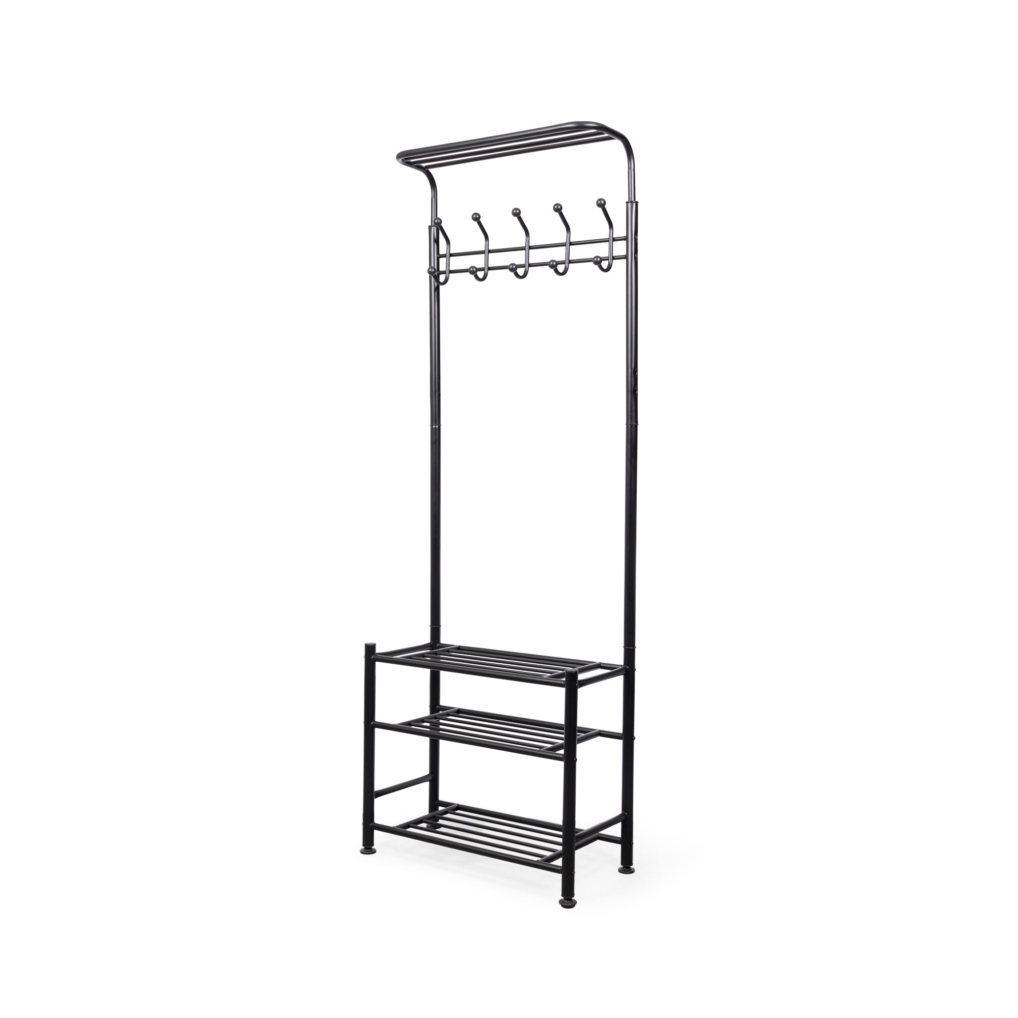 Porte vêtements en métal noir H191cm (photo) Porte vêtements en métal noir H191cm