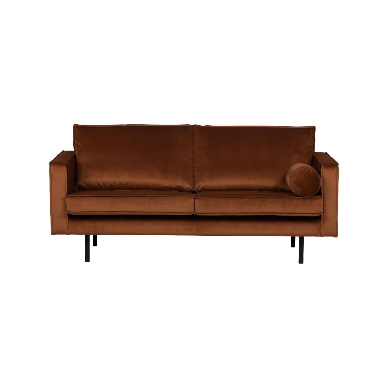 Canapé droit 3 places Noir Velours Design Confort