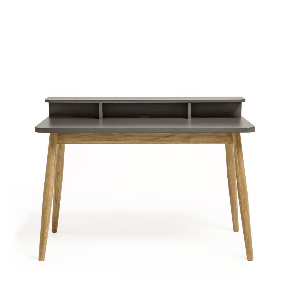 Bureau scandinave laque gris et chêne naturel