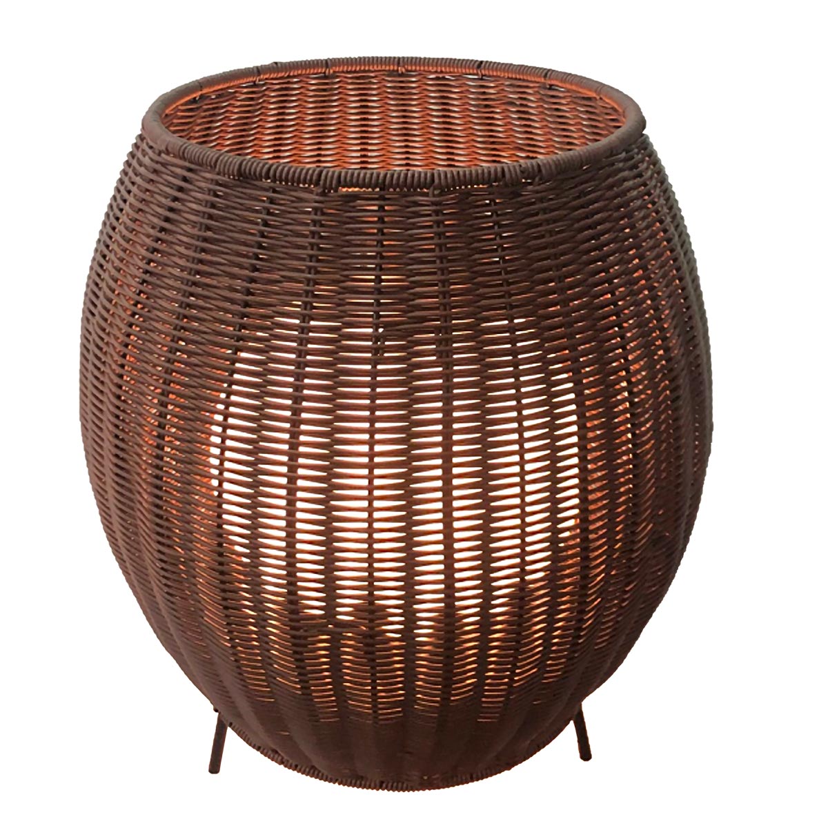 COCOON-Décoration lumineuse polyrotin marron H44cm (photo) COCOON-Décoration lumineuse polyrotin marron H44cm