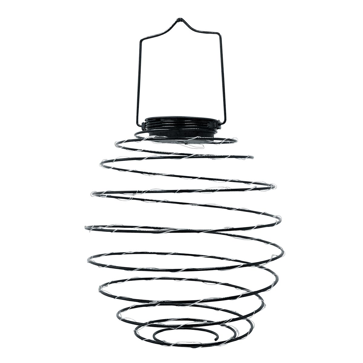 ORION-Suspension solaire spirale acier noir H37cm