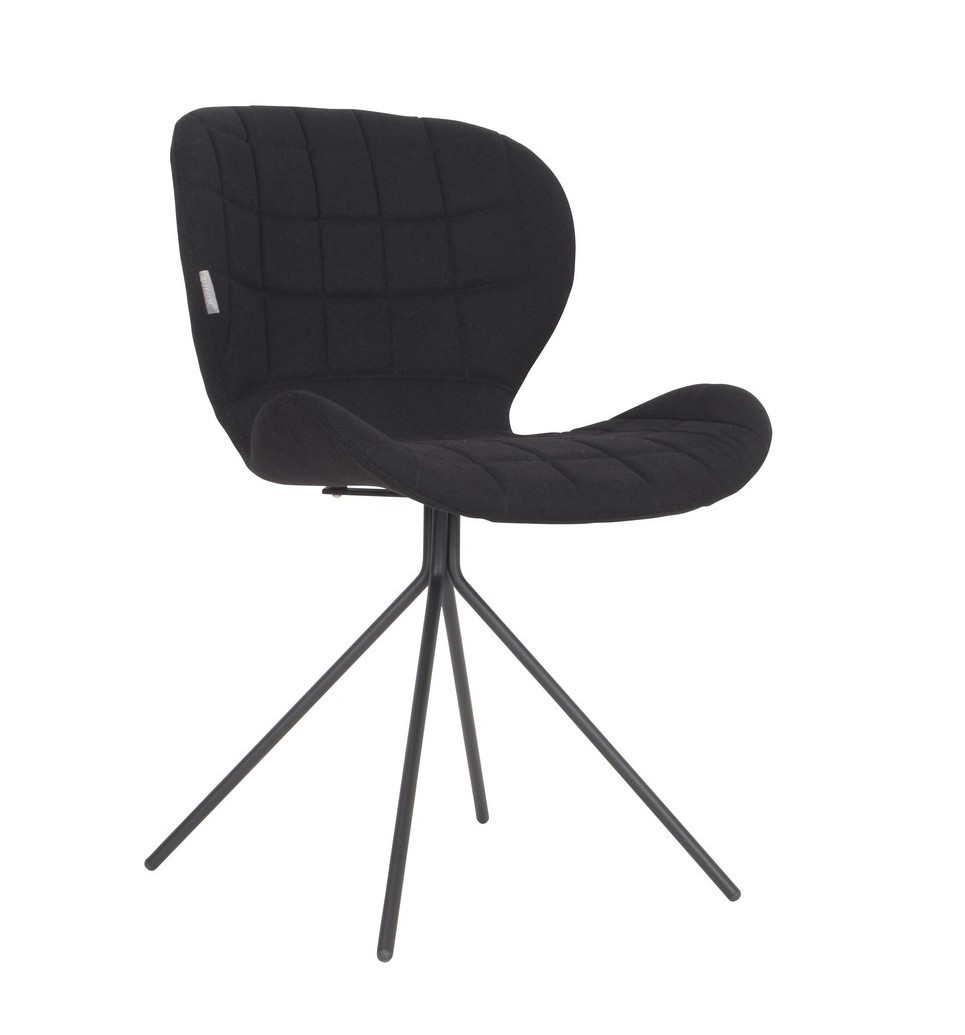 Chaise design en tissu noir Chaise design en tissu noir