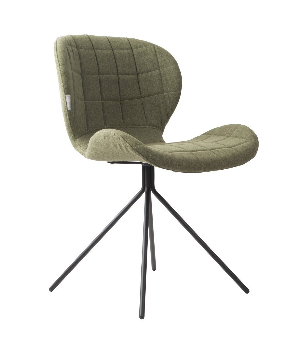 Chaise design en tissu vert Chaise design en tissu vert