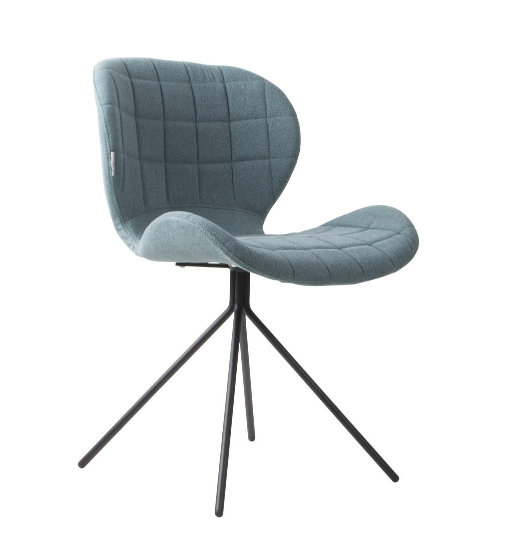 Chaise design en tissu bleu Chaise design en tissu bleu