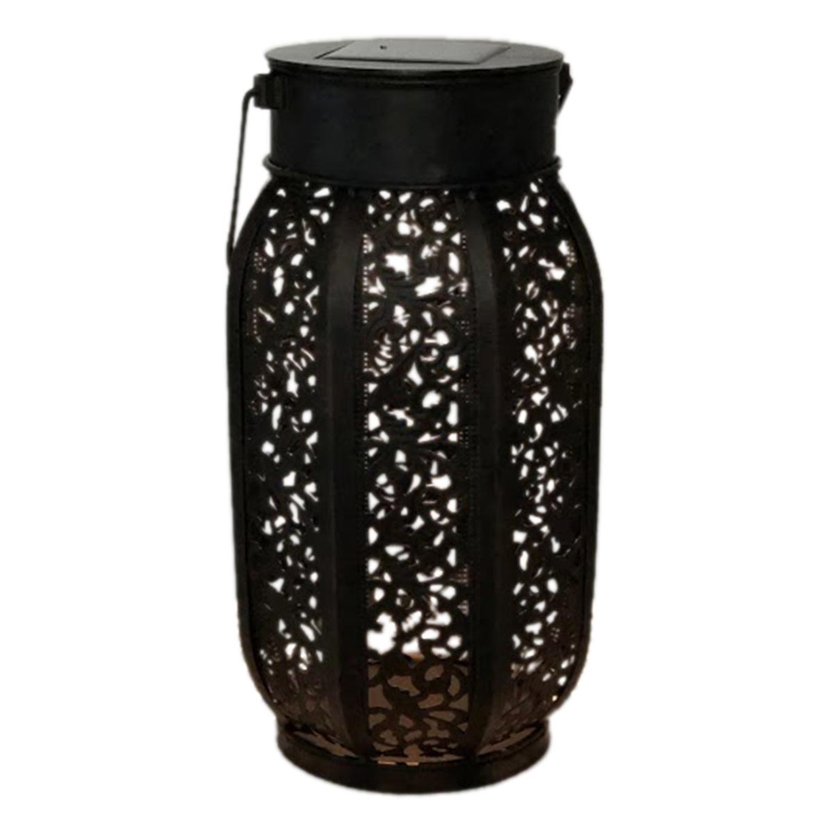 Lanterne solaire jeu de lumière cuivre marron H41cm Lanterne solaire jeu de lumière cuivre marron H41cm