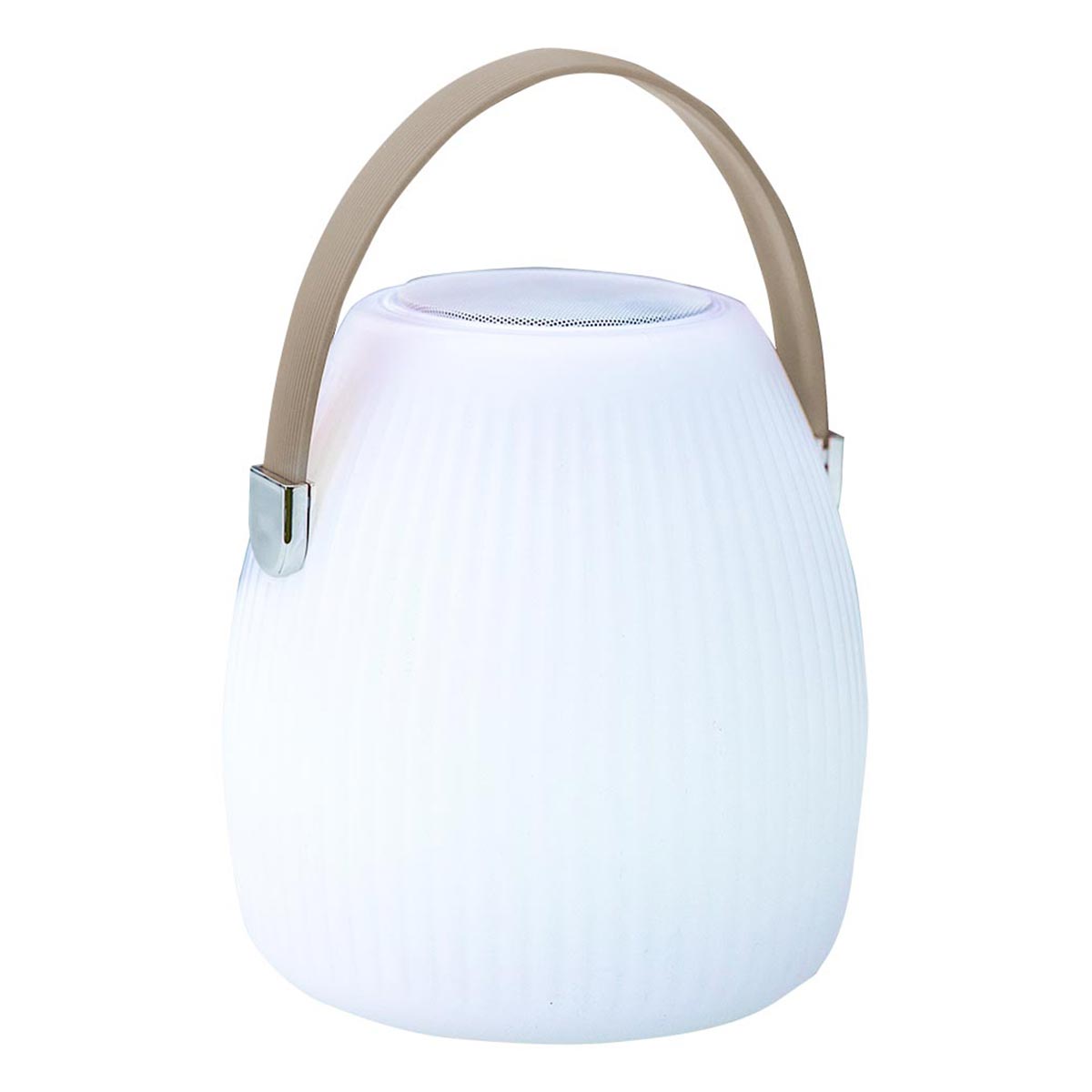 MINI MAY PLAY - Mini lampe enceinte plastique blanc H23cm