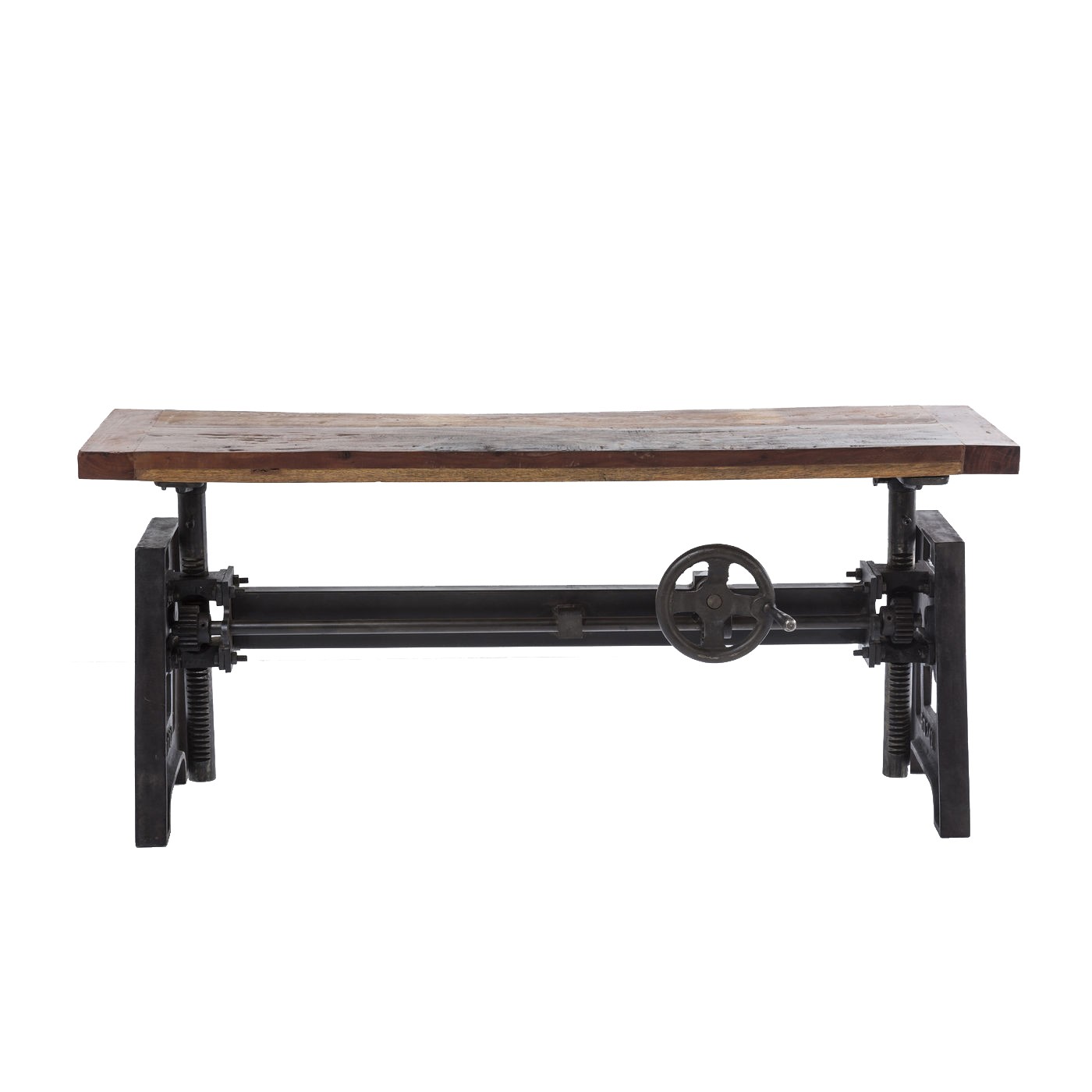 Banc 2 places industriel en bois recyclé et acier