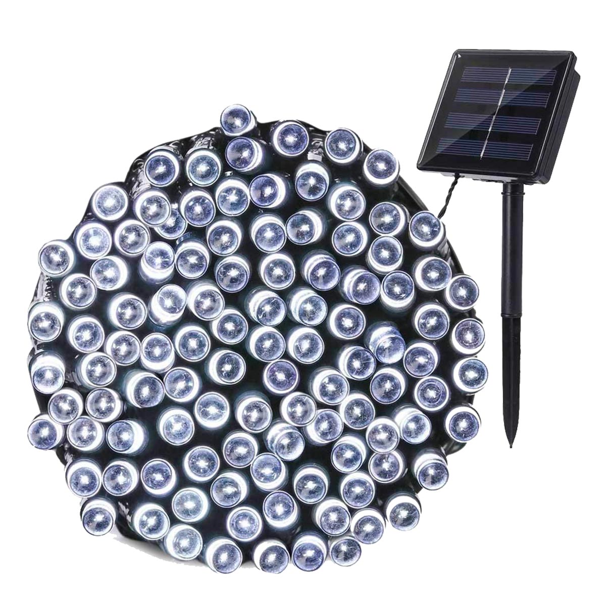 Guirlande solaire 400 leds plastique noir 33.90m
