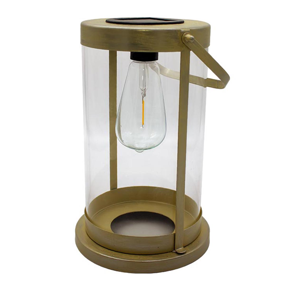Lanterne solaire sans fil acier beige H38cm Lanterne solaire sans fil acier beige H38cm