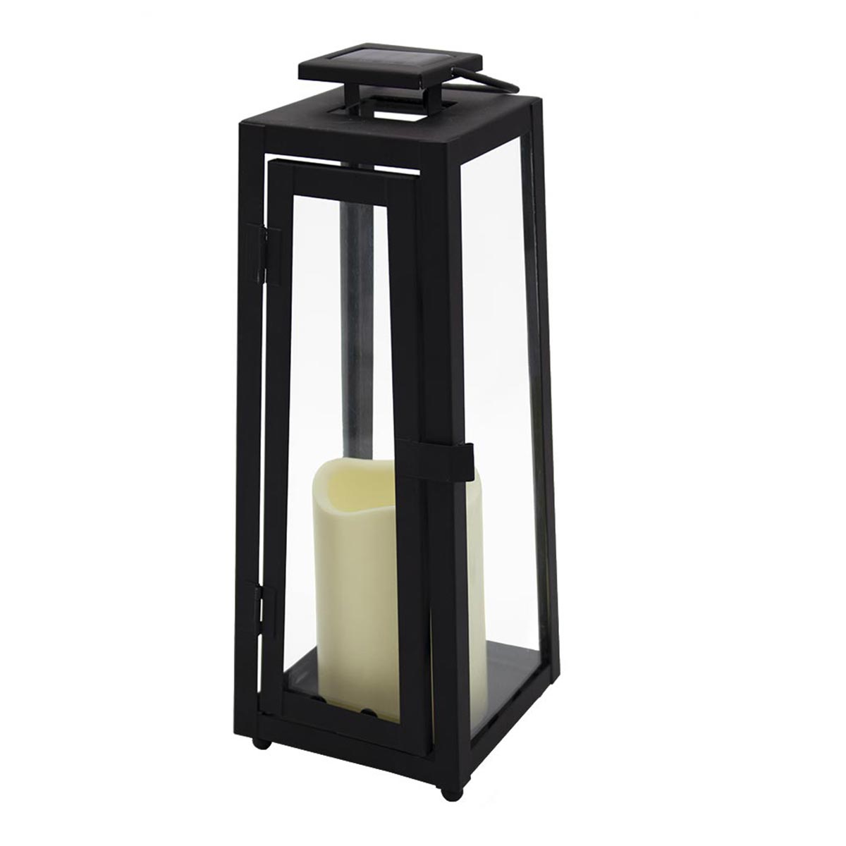 Lanterne solaire sans fil acier noir H36cm Lanterne solaire sans fil acier noir H36cm