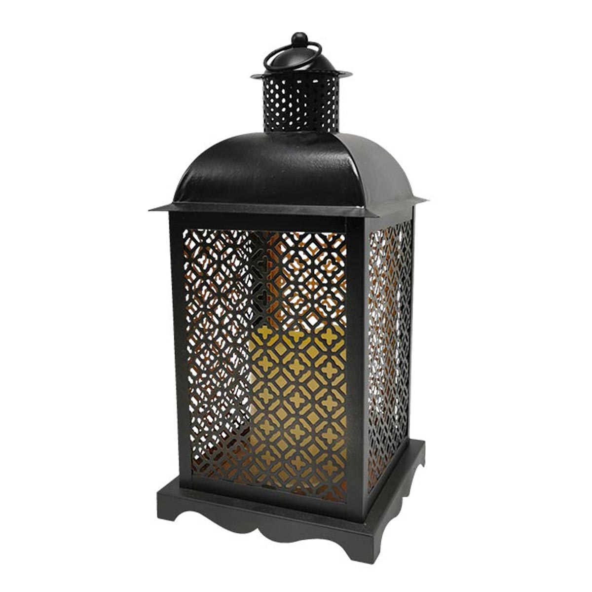 Lanterne solaire orientale acier noir H35cm Lanterne solaire orientale acier noir H35cm