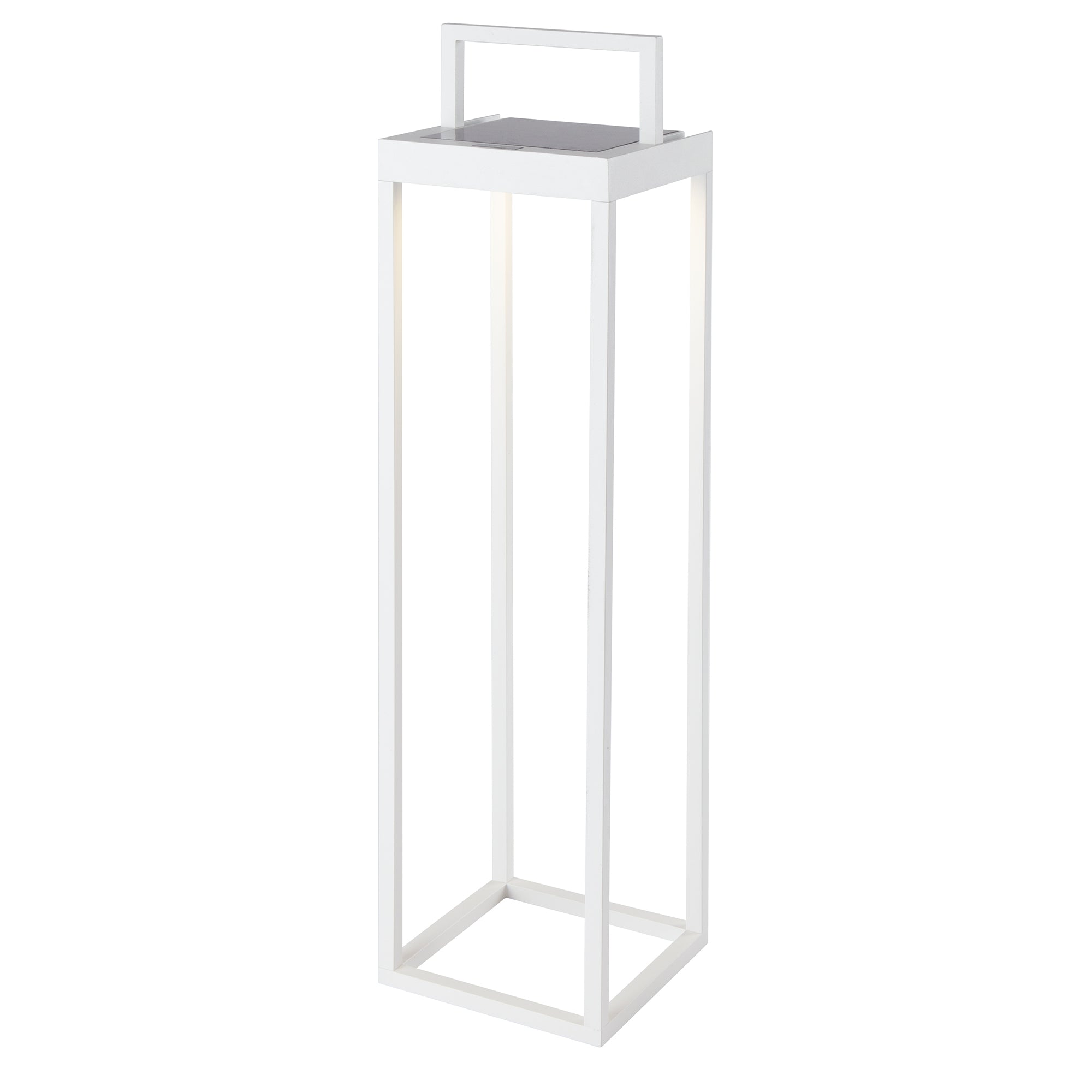 Lanterne solaire en aluminium aluminium blanc H50cm Lanterne solaire en aluminium aluminium blanc H50cm
