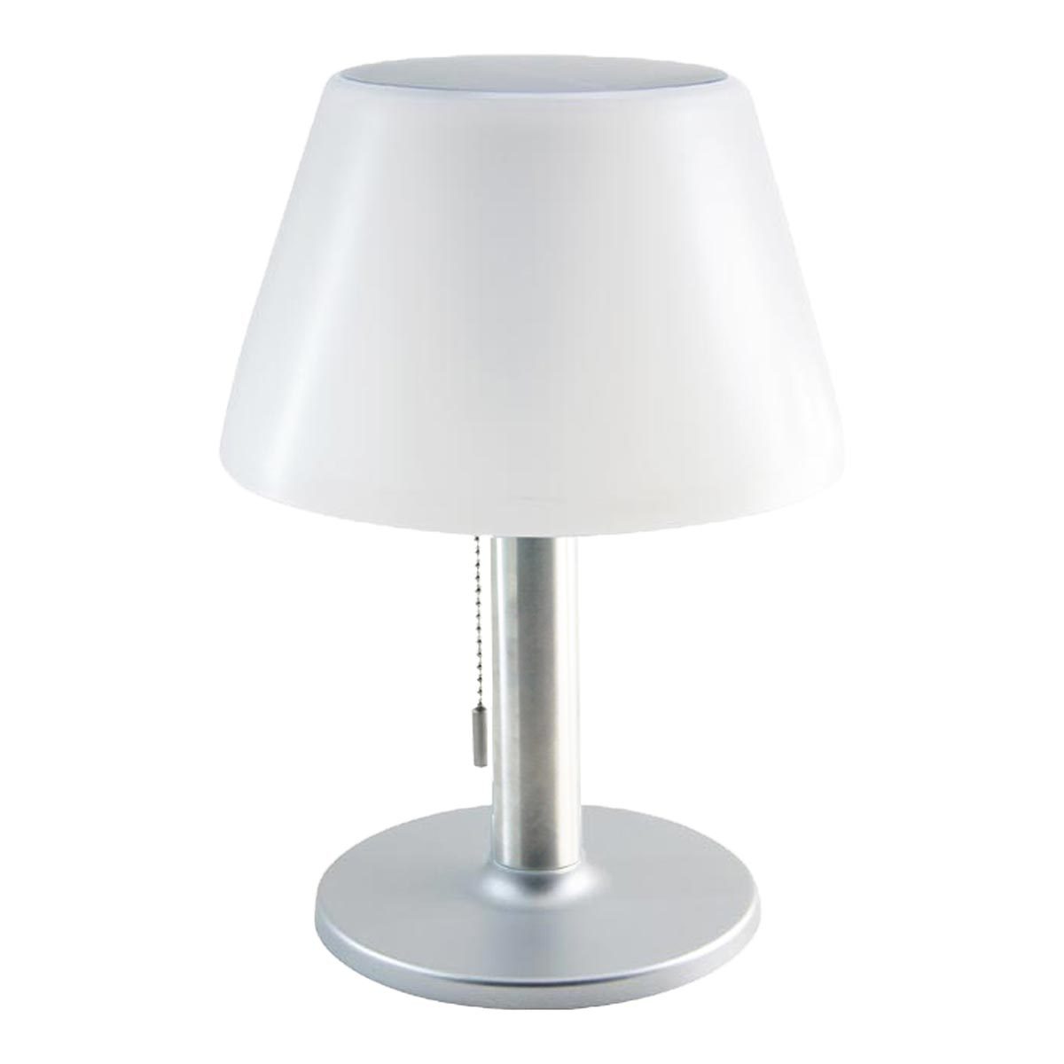 LENNY-Lampe de table solaire acier blanc H28cm